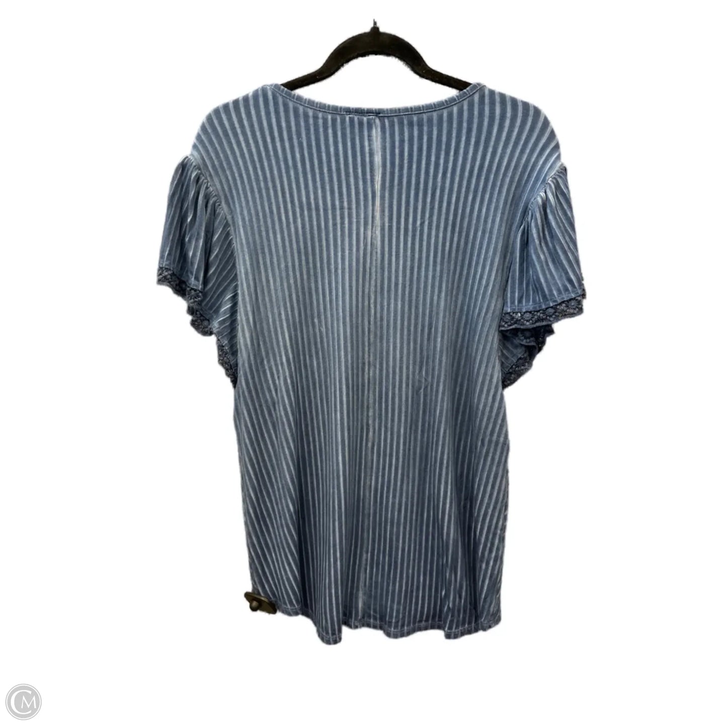 Top Short Sleeve By Cato In Blue, Size: L
