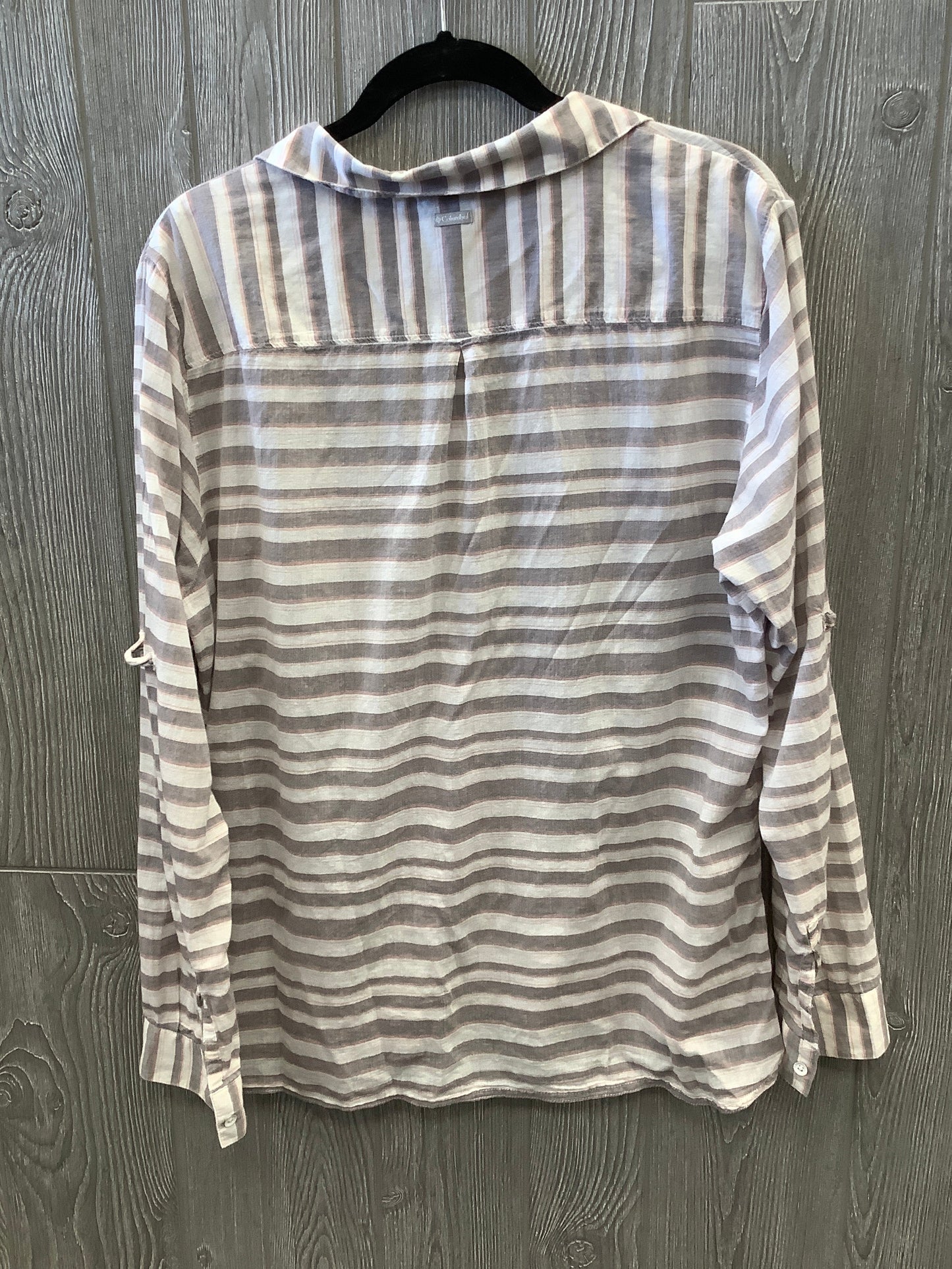 Top Long Sleeve By Columbia In Striped Pattern, Size: Xl