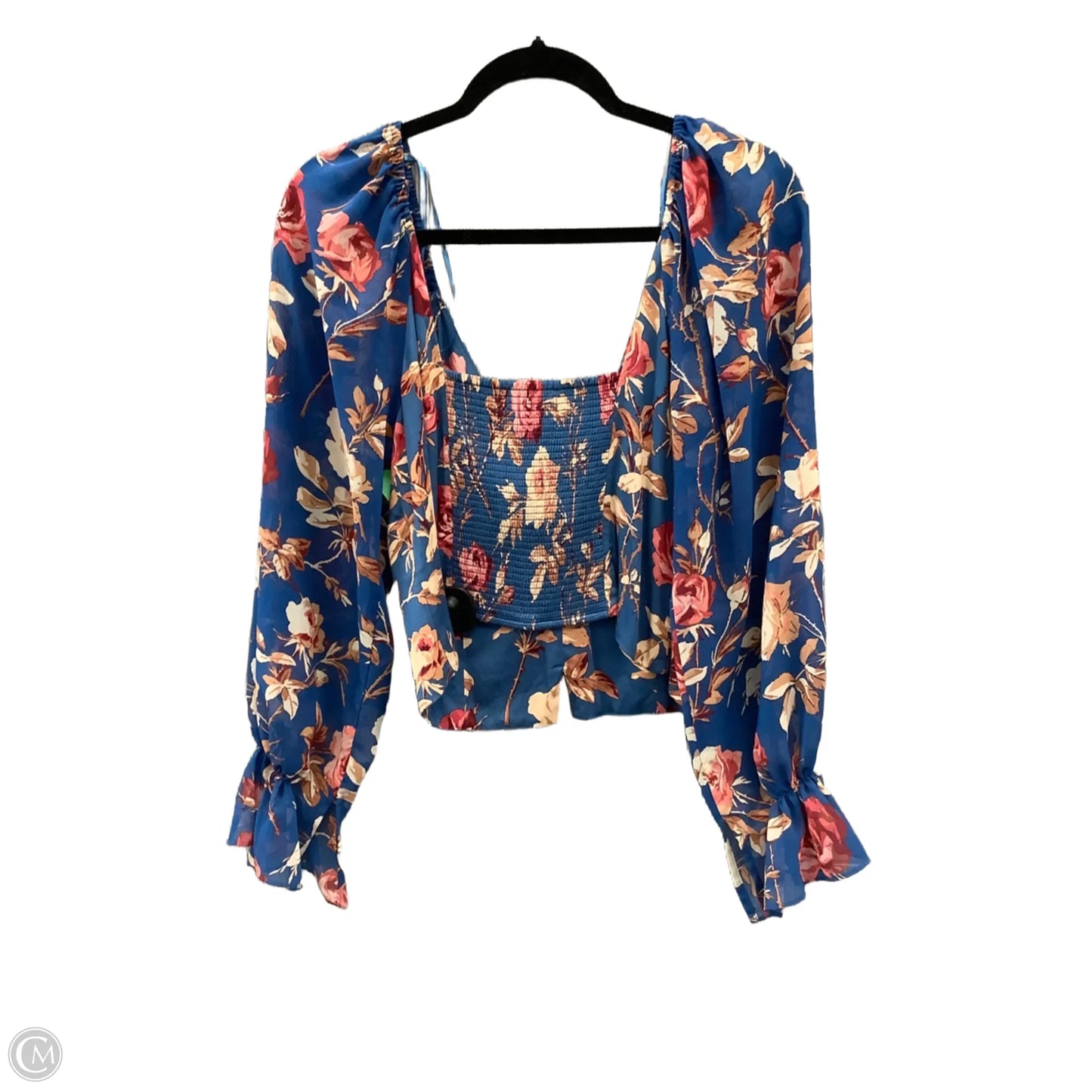 Top Long Sleeve By Urban Outfitters In Blue, Size: L