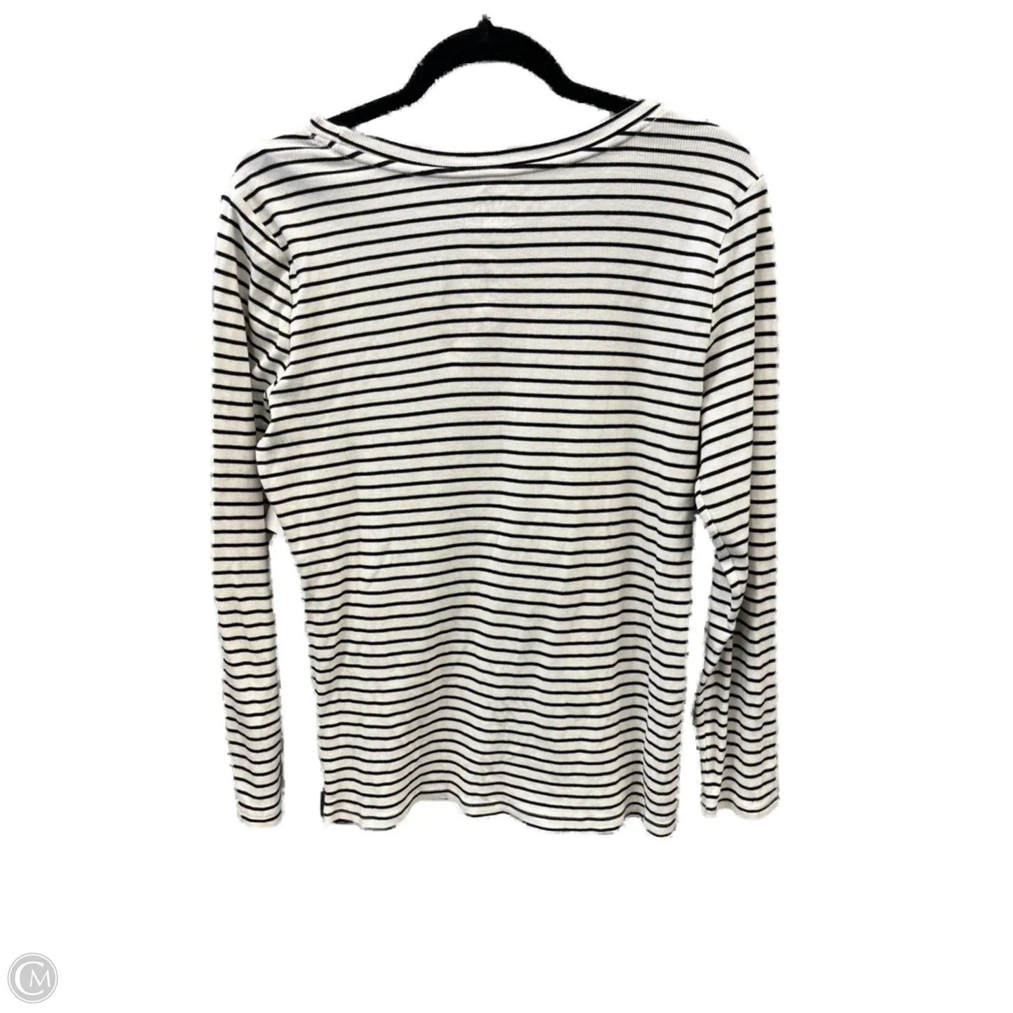Top Long Sleeve By Time And Tru In Striped Pattern, Size: L