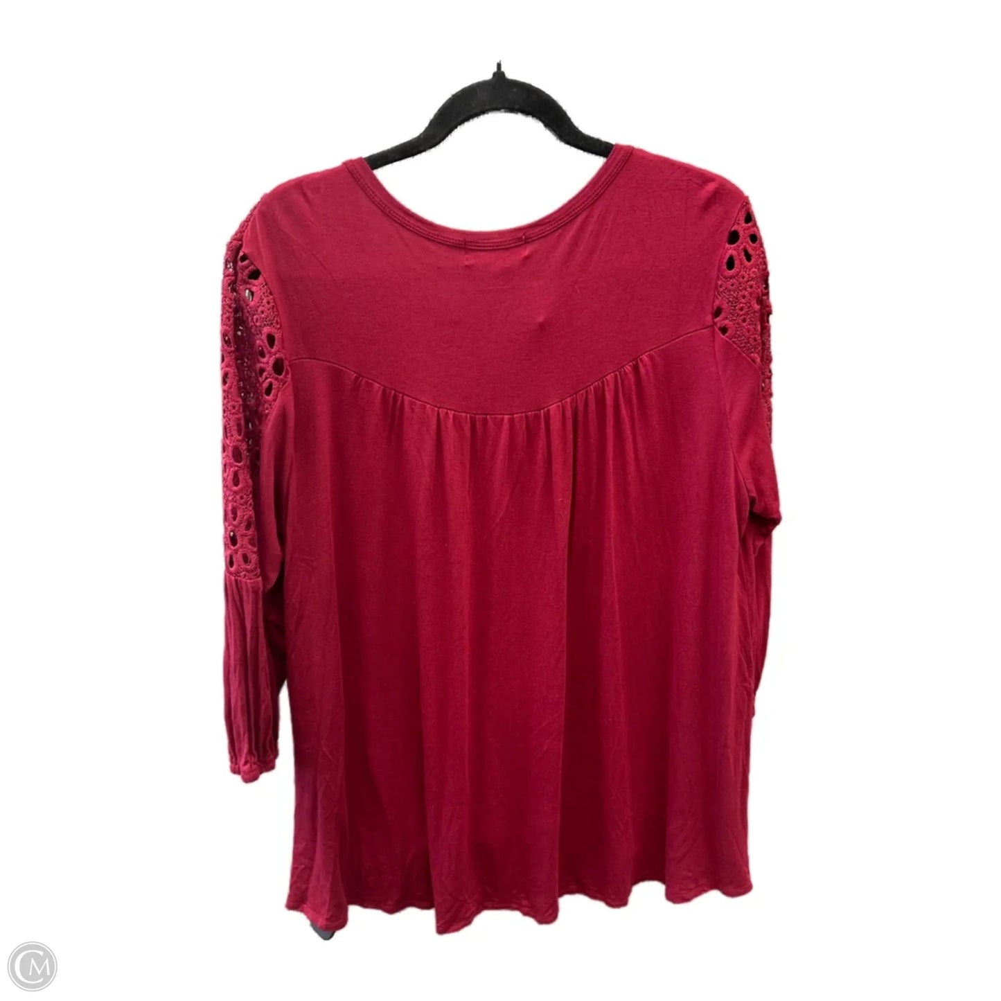 Top Long Sleeve By Liz Claiborne In Red, Size: L