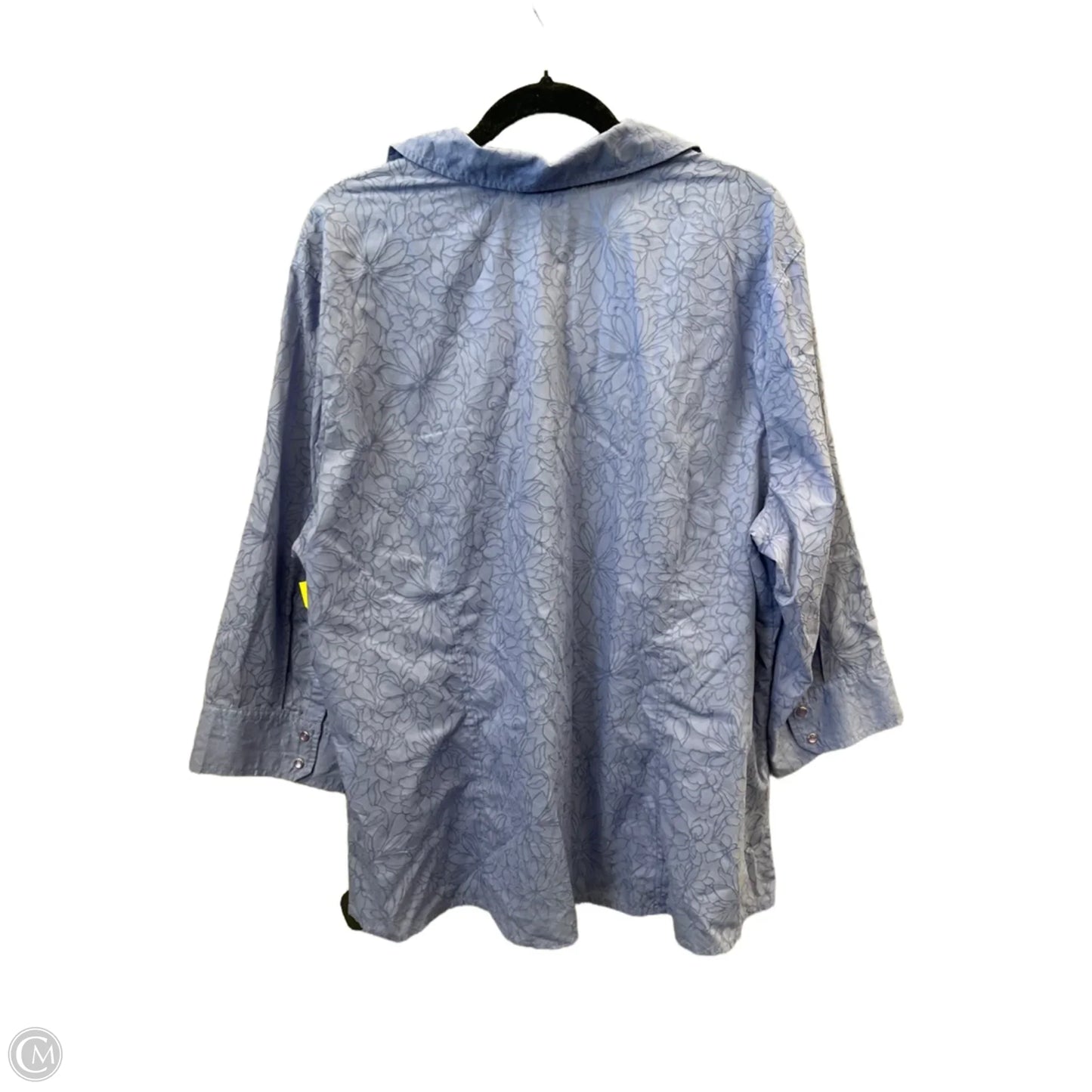 Top Long Sleeve By Valerie Stevens In Blue, Size: 3x