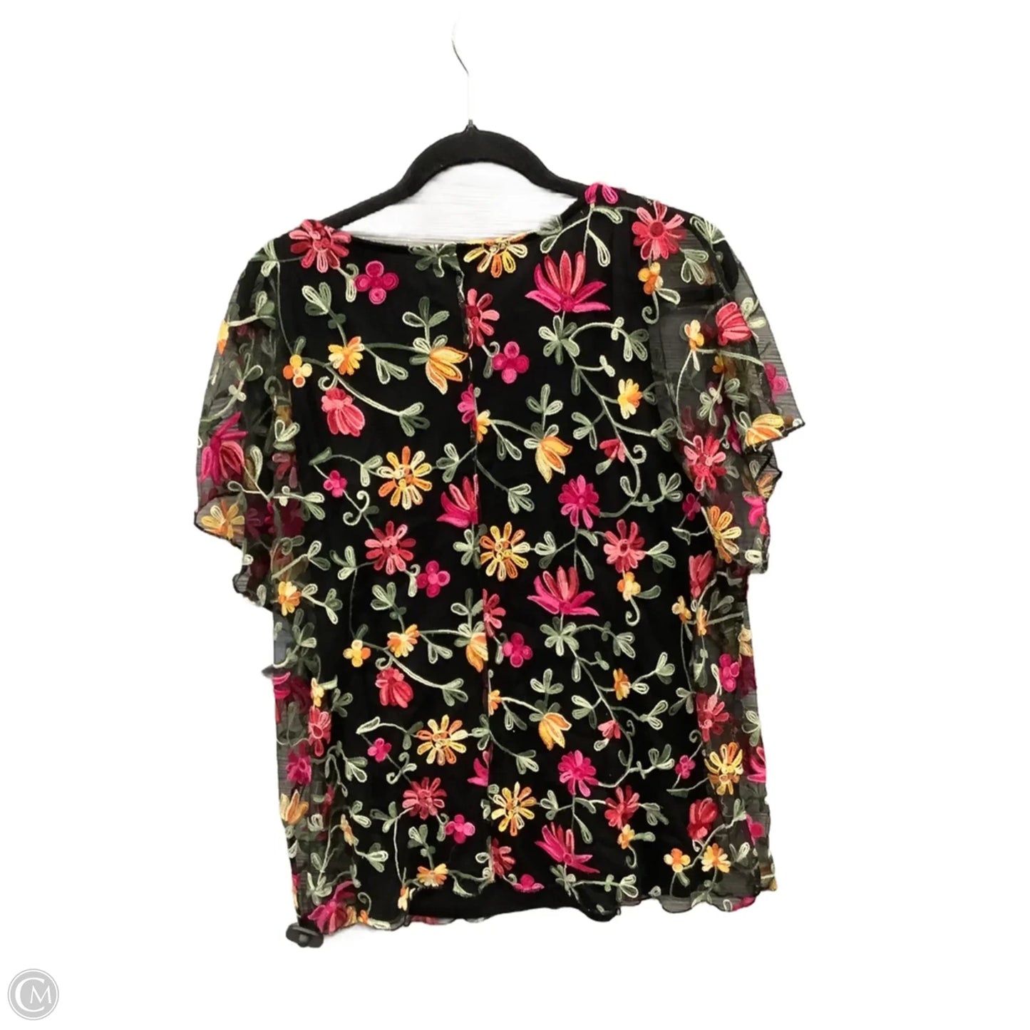 Top Short Sleeve By Cj Banks In Floral Print, Size: 2x