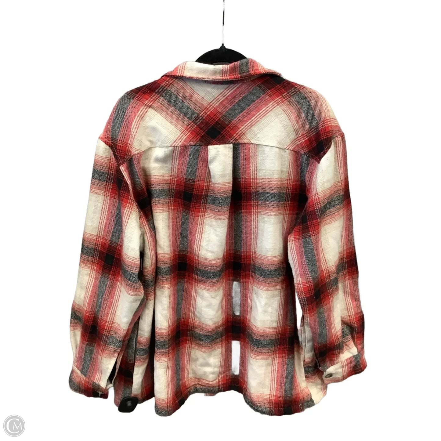 Jacket Shirt By Simply Southern In Plaid Pattern, Size: L