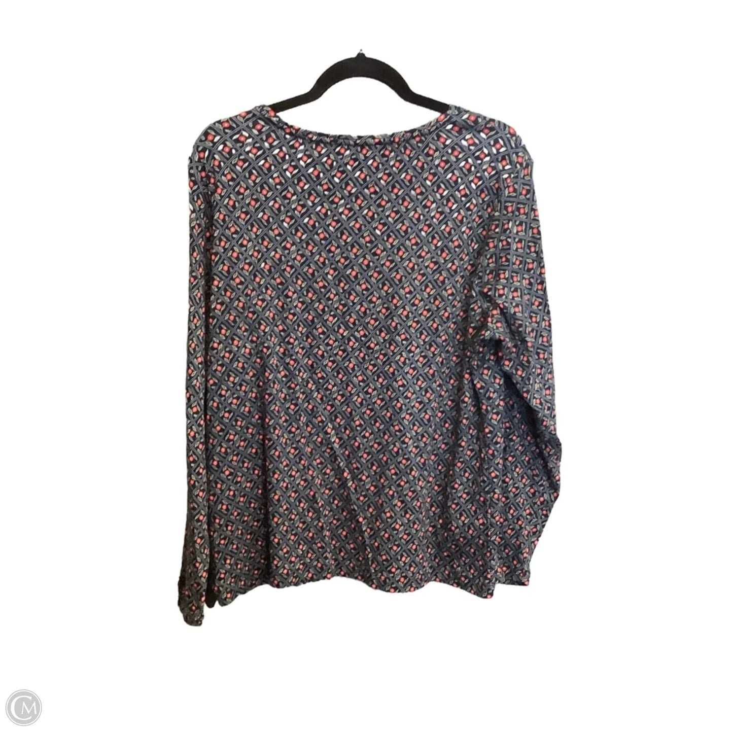 Top Long Sleeve By Croft And Barrow In Blue & Red, Size: Xl