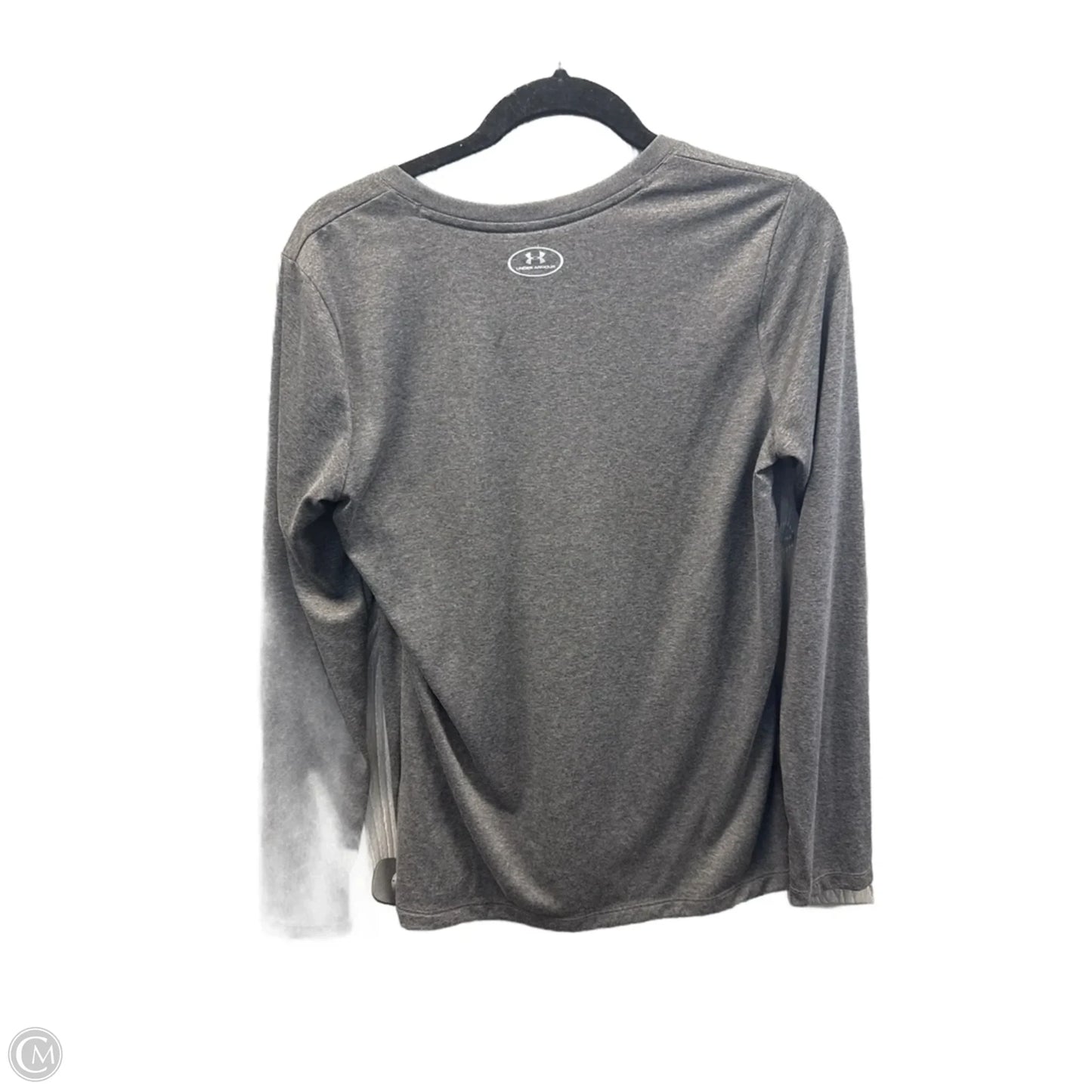 Athletic Top Long Sleeve Crewneck By Under Armour In Grey, Size: M