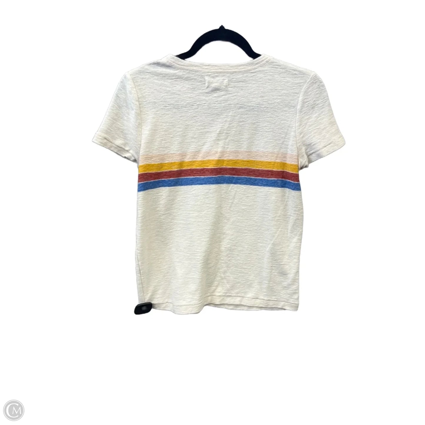 Top Short Sleeve By Madewell In Striped Pattern, Size: S