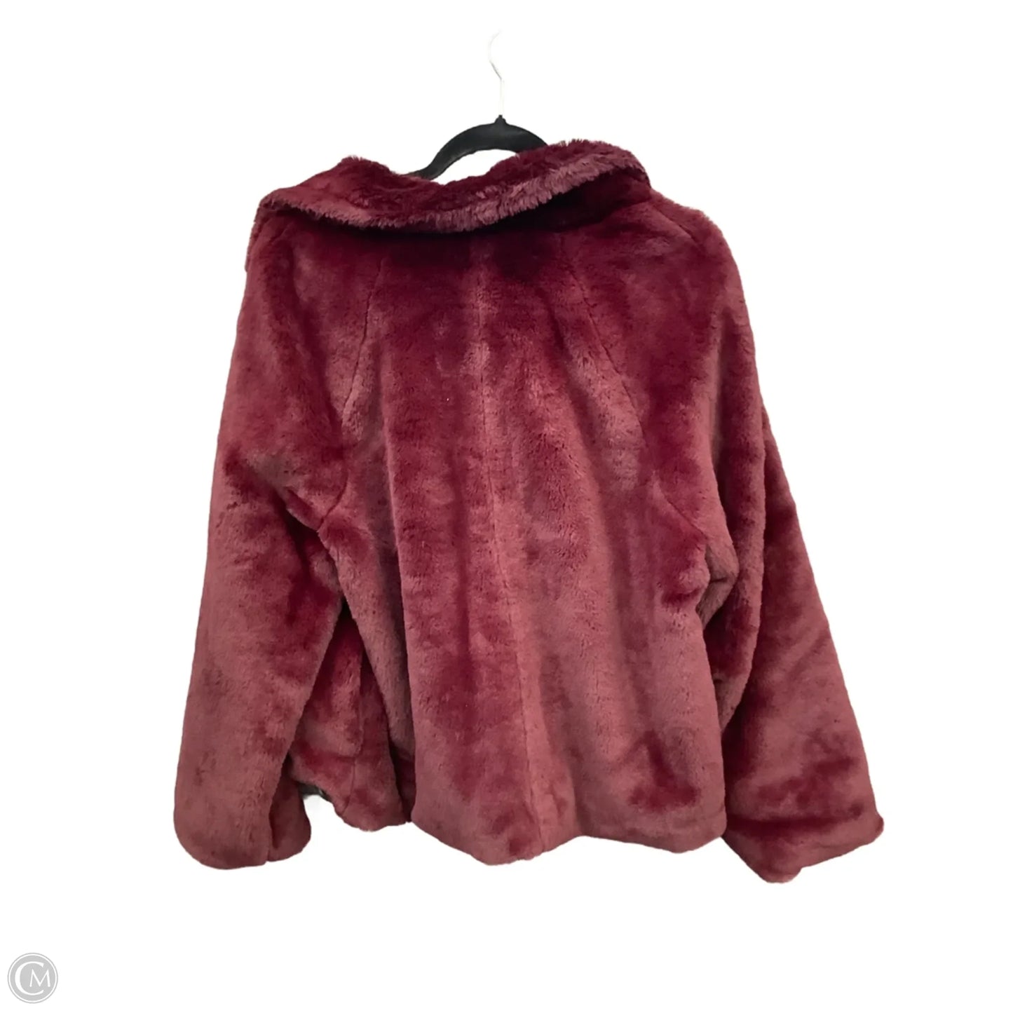 Jacket Faux Fur & Sherpa By Ava & Viv In Maroon, Size: 1x