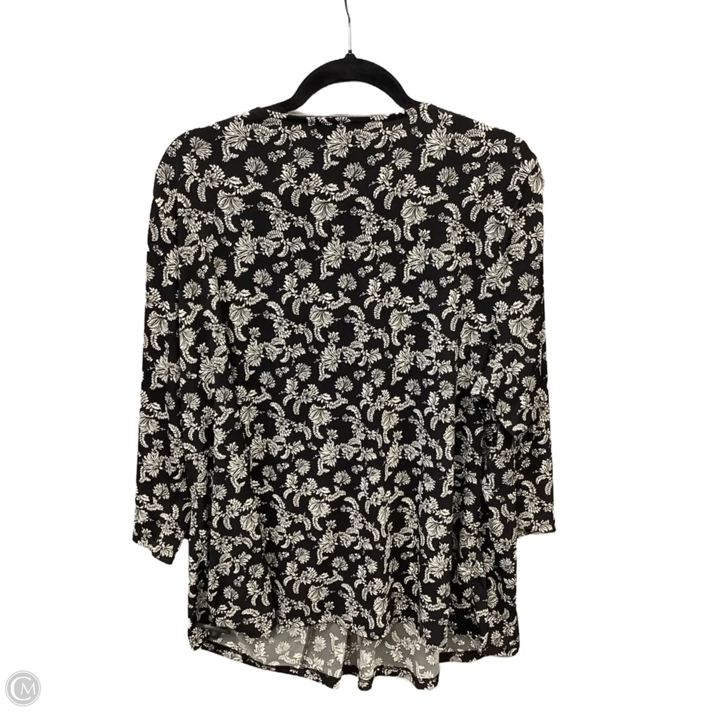 Blouse Long Sleeve By Lane Bryant In Black & White, Size: 1x