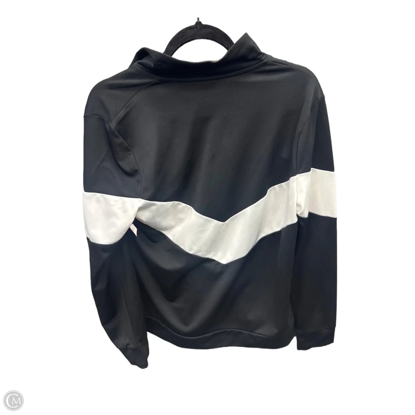 Athletic Top Long Sleeve Collar By Xersion In Black & White, Size: L