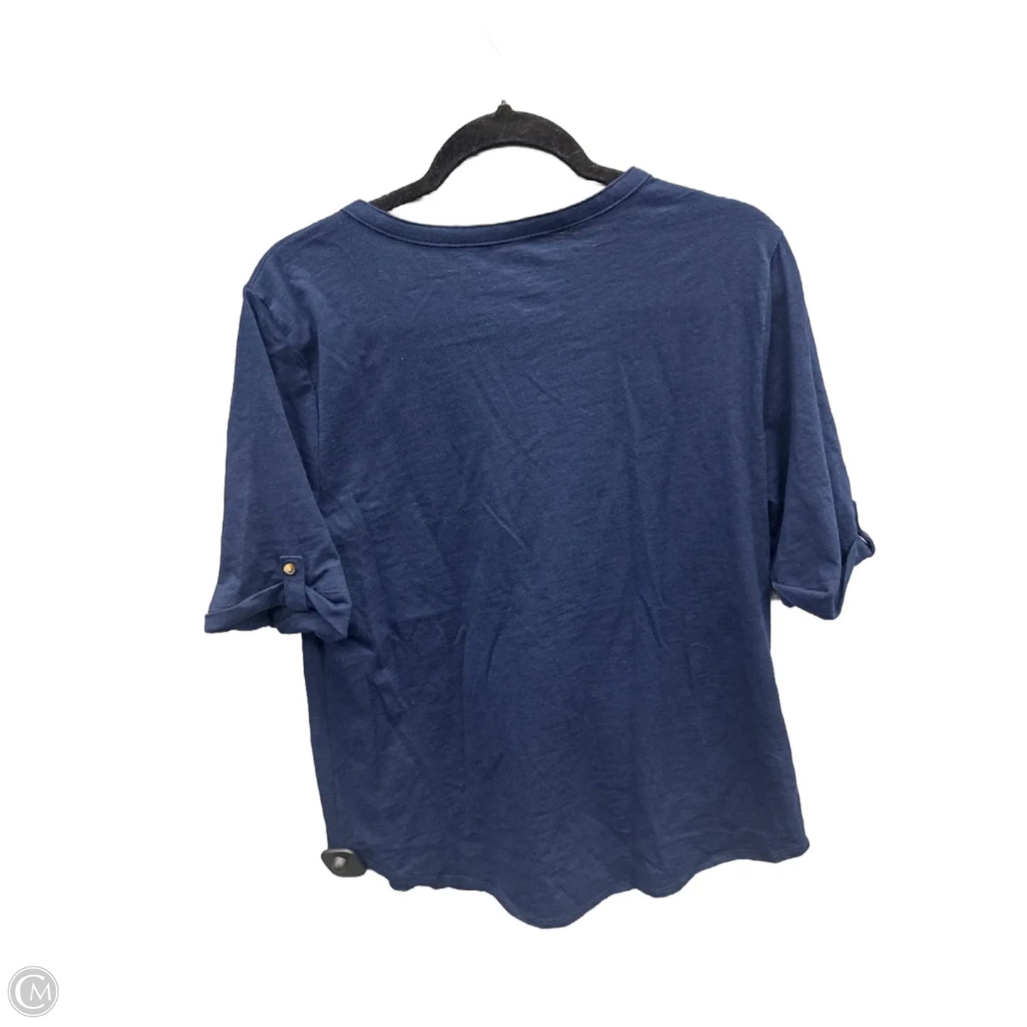 Top Short Sleeve By Croft And Barrow In Blue, Size: L