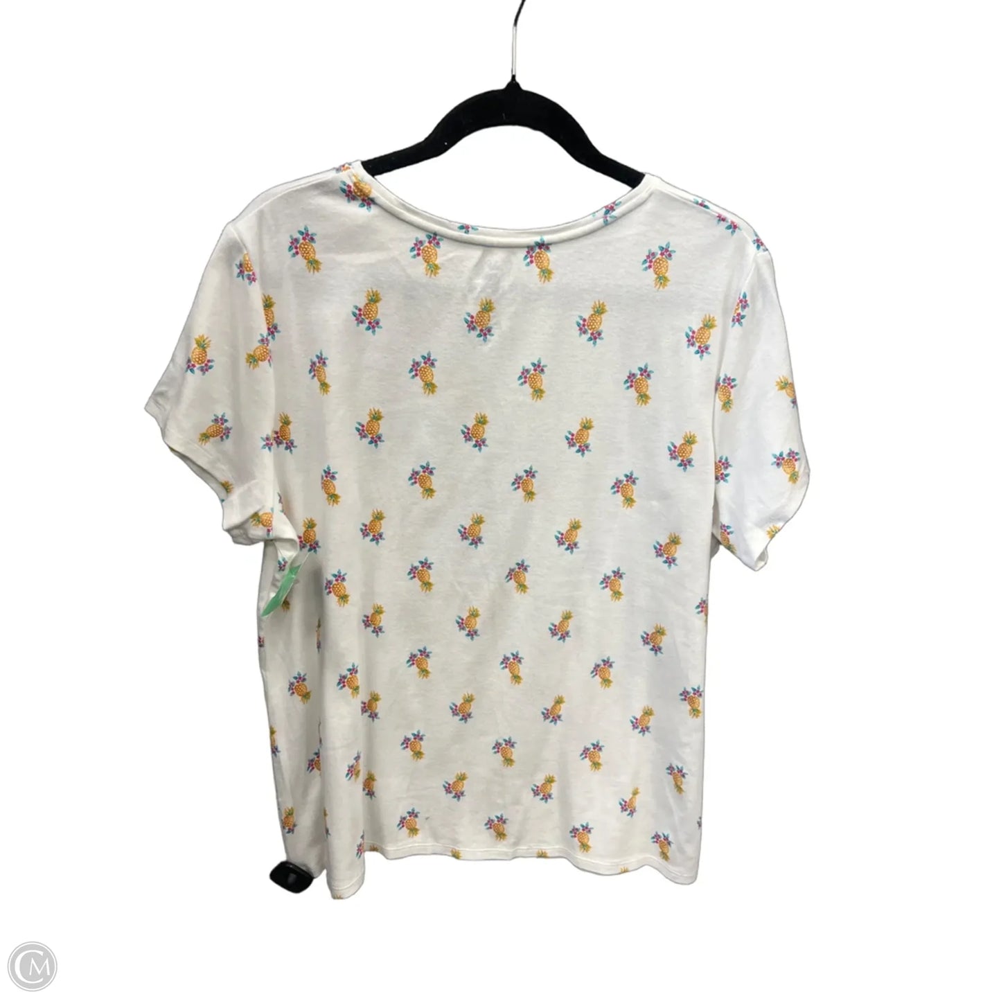 Top Short Sleeve By Croft And Barrow In White, Size: Xl