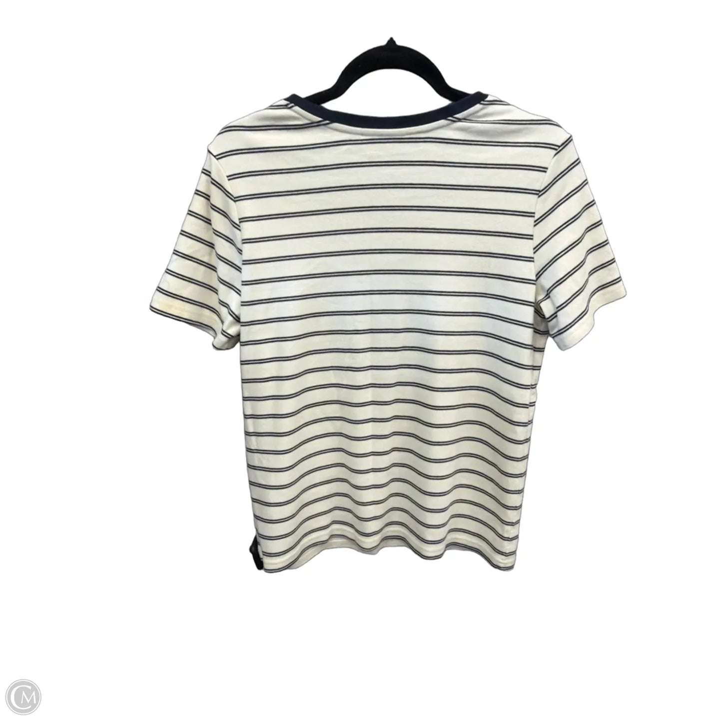 Top Short Sleeve By Croft And Barrow In Striped Pattern, Size: L