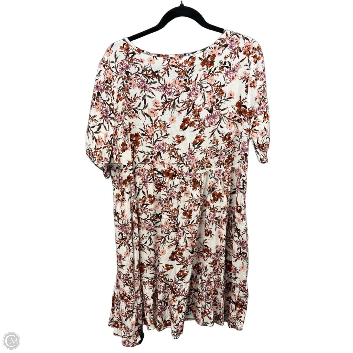 Dress Casual Midi By Maurices In Brown & White, Size: L