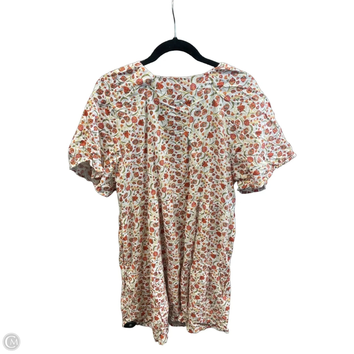Dress Casual Midi By Old Navy In Orange & White, Size: Xl