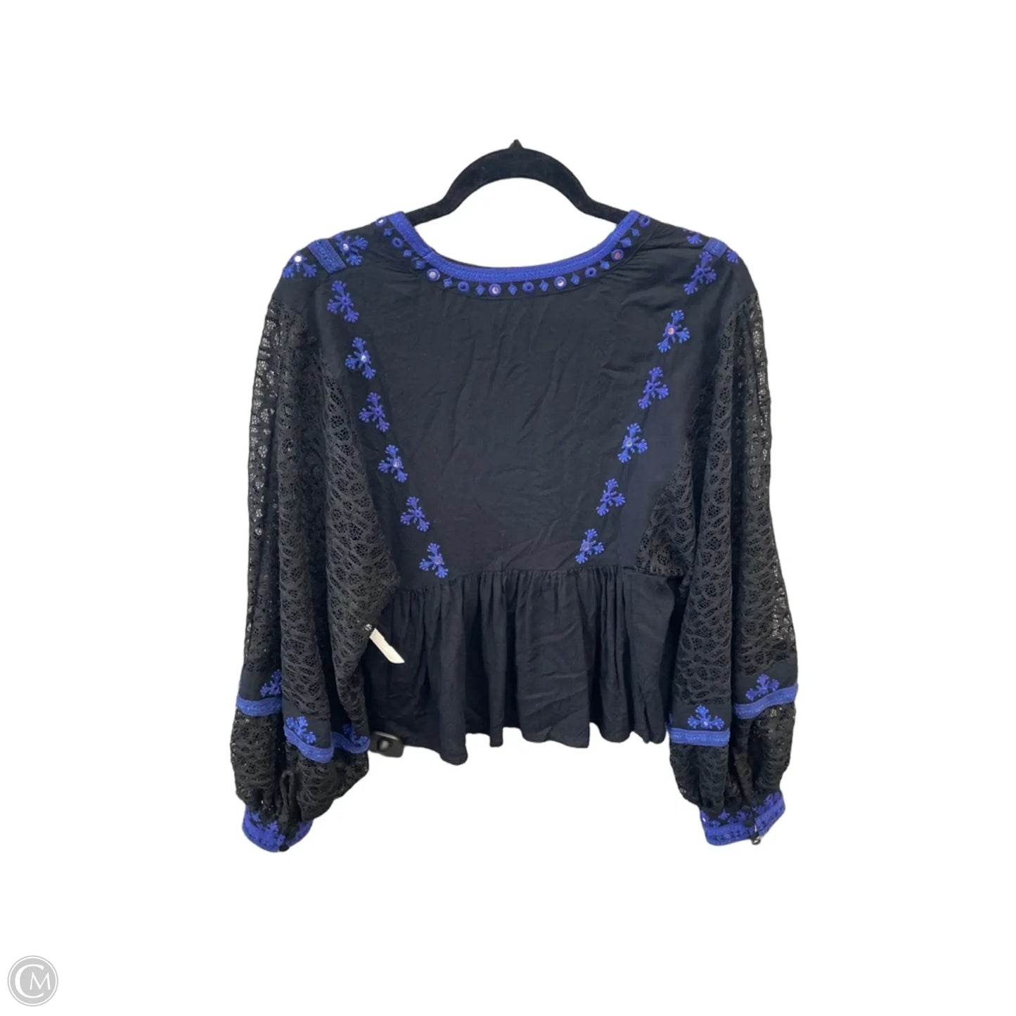 Top Long Sleeve By Free People In Black & Blue, Size: Xs