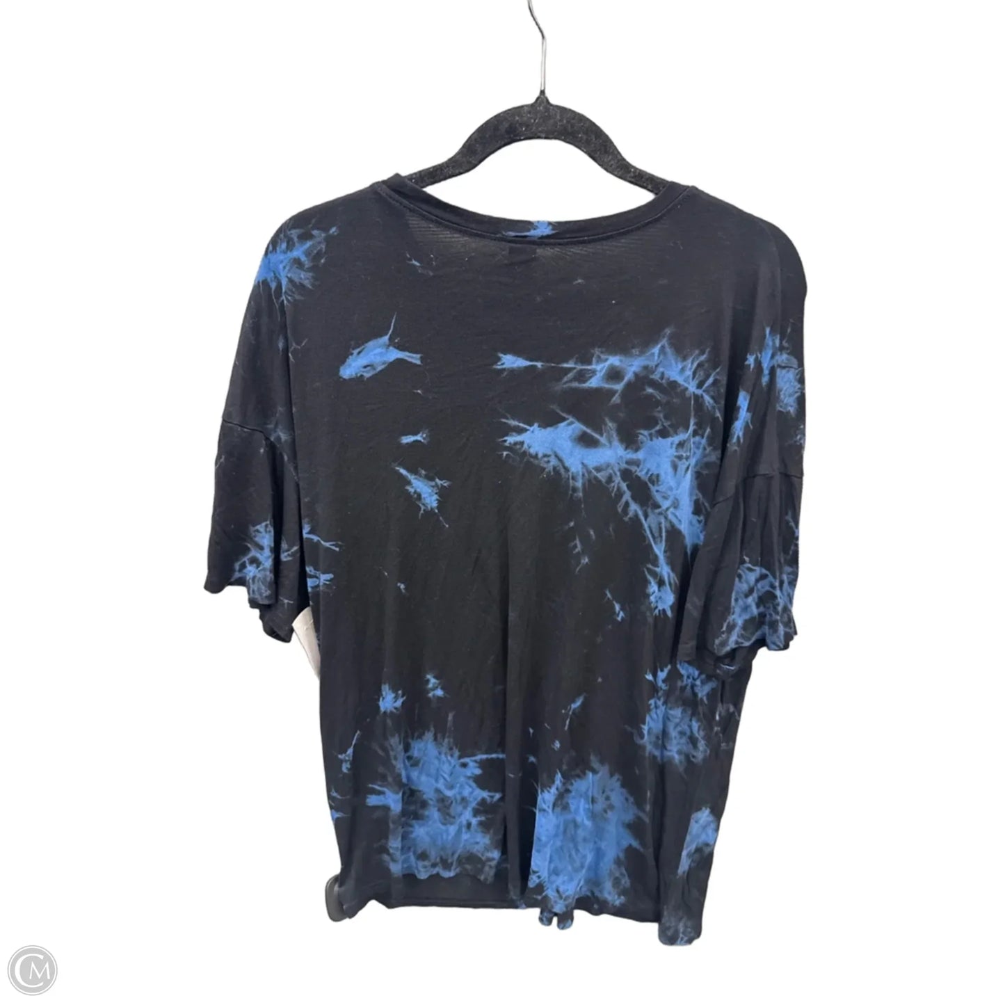 Top Short Sleeve By Shein In Black & Blue, Size: L
