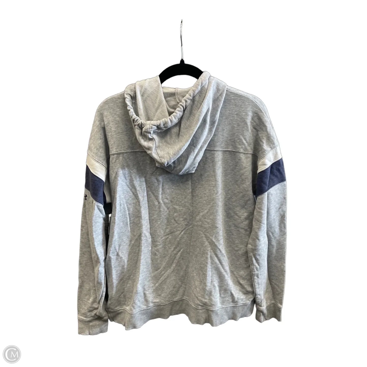 Athletic Top Long Sleeve Hoodie By Under Armour In Grey, Size: M