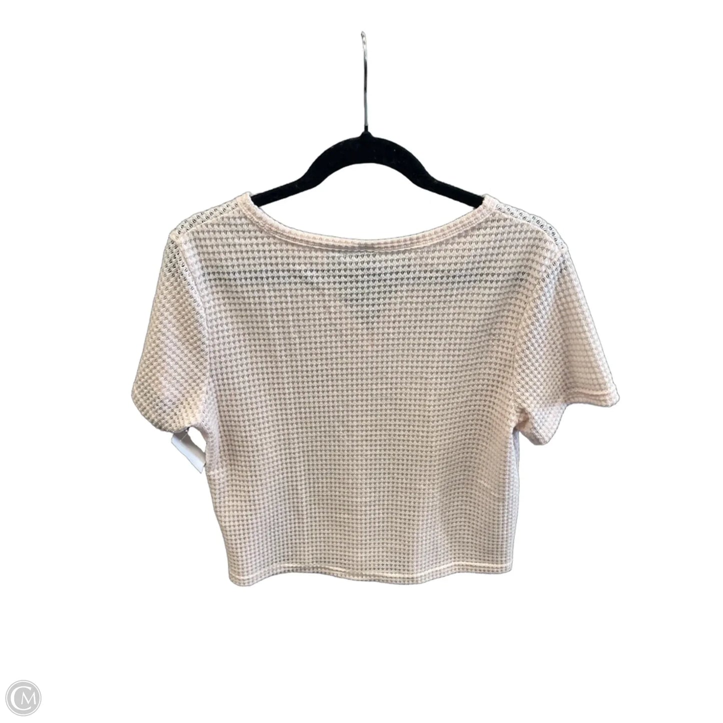 Top Short Sleeve By Shein In Cream, Size: L