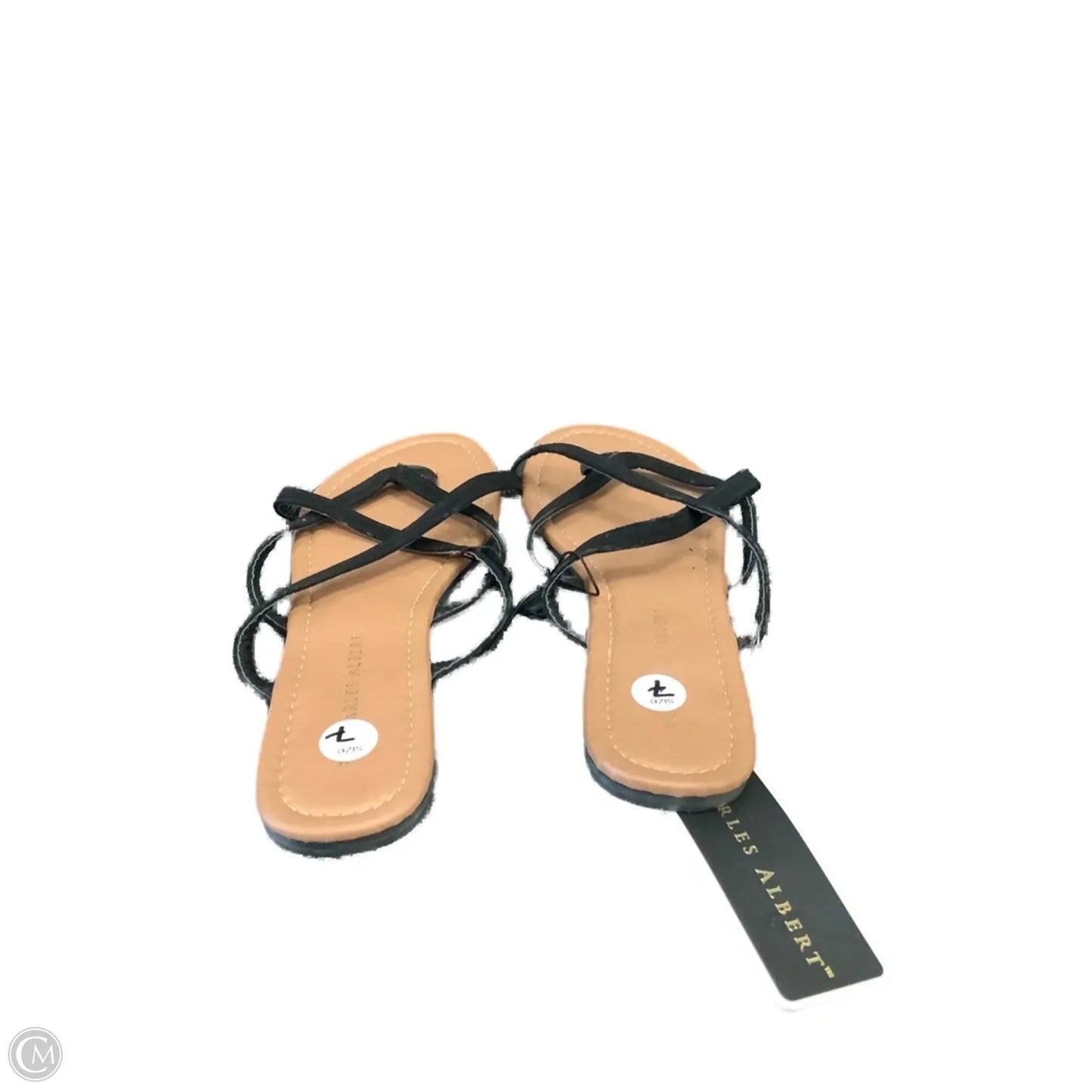 Sandals Flats By Clothes Mentor In Black, Size: 7