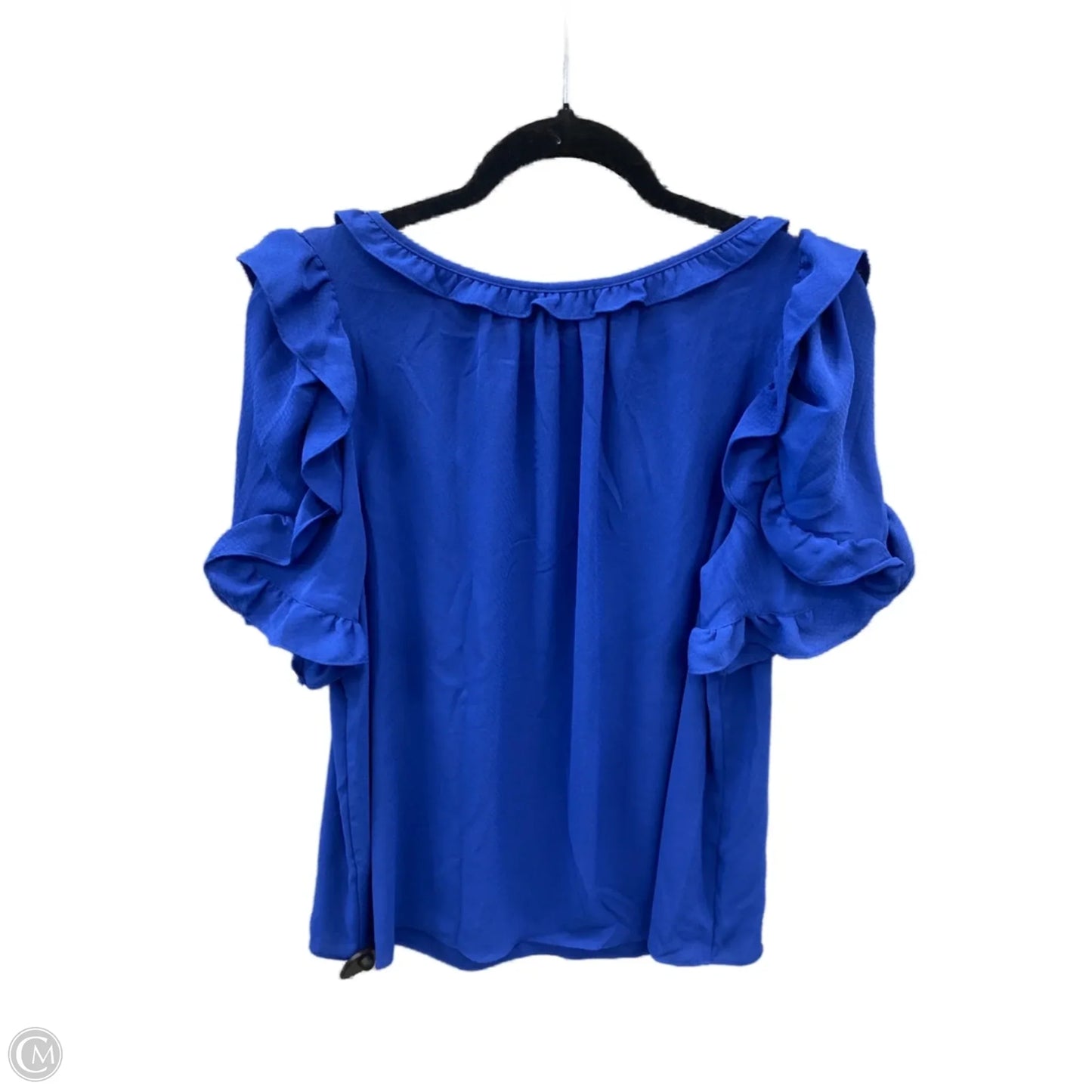 Top Short Sleeve By Max Studio In Blue, Size: L