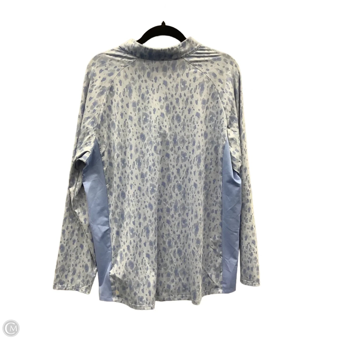 Athletic Top Long Sleeve Collar By Adidas In Blue, Size: 1x