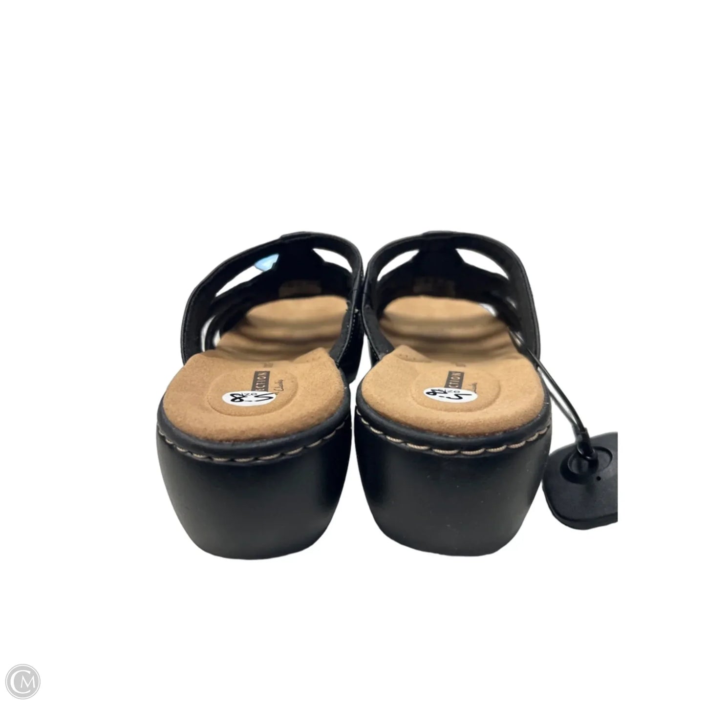 Sandals Heels Wedge By Clarks In Black, Size: 8.5