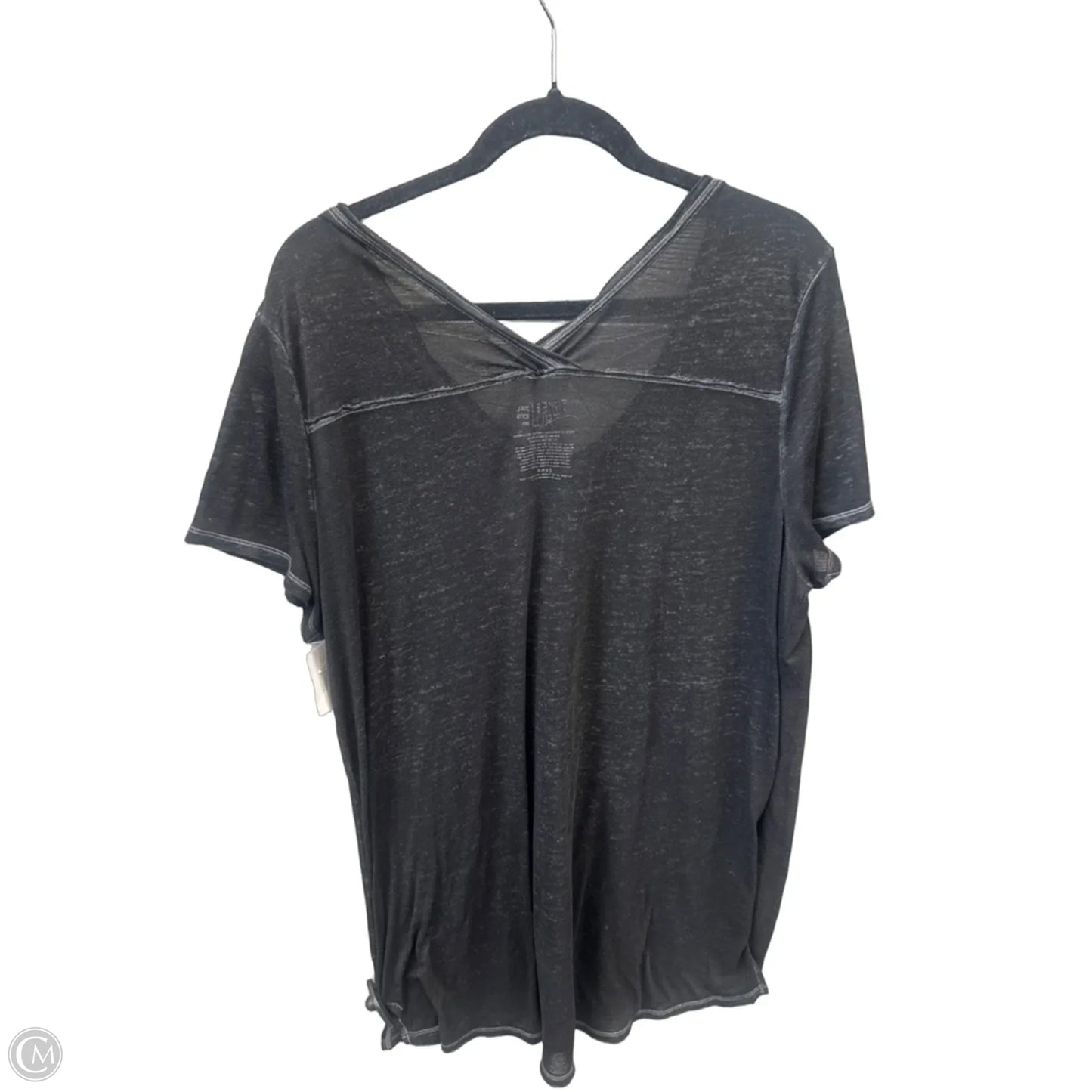 Top Short Sleeve By Time And Tru In Black, Size: Xxl