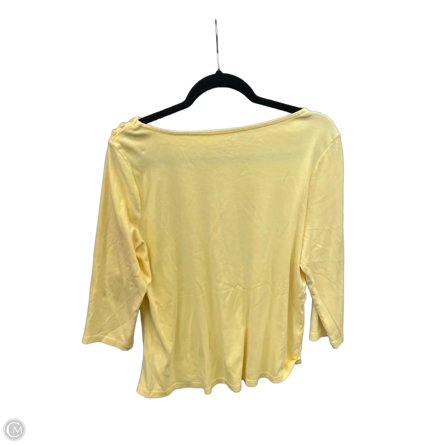 Top Long Sleeve By Charter Club In Yellow, Size: L