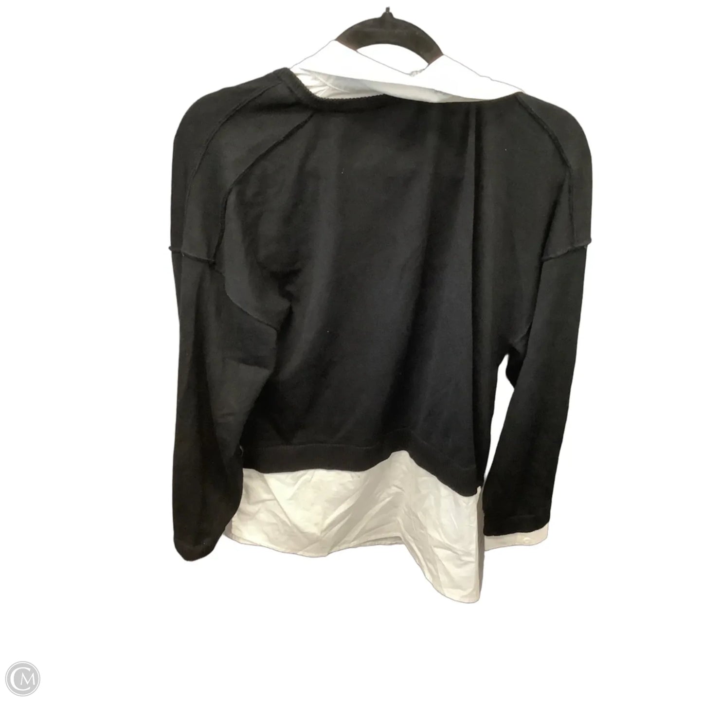 Top Long Sleeve By Adrianna Papell In Black & White, Size: L