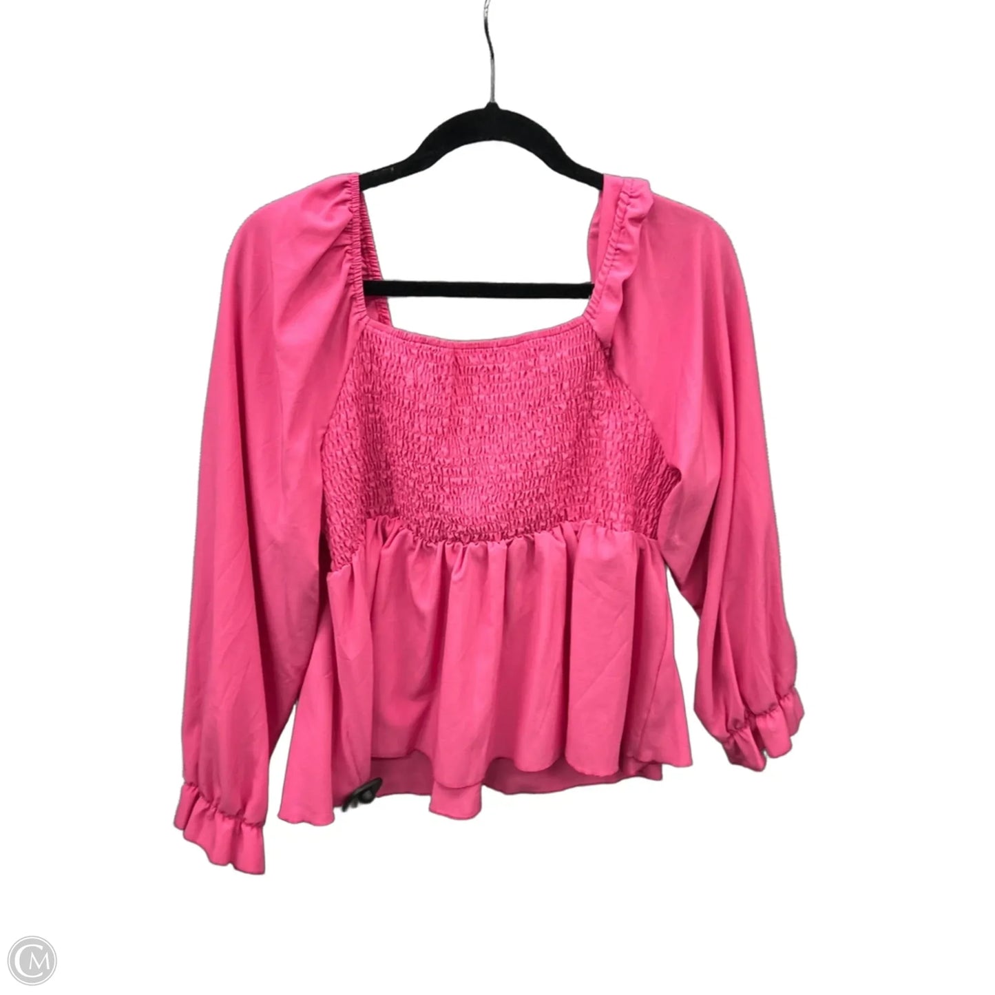 Top Long Sleeve By Shein In Pink, Size: 1x