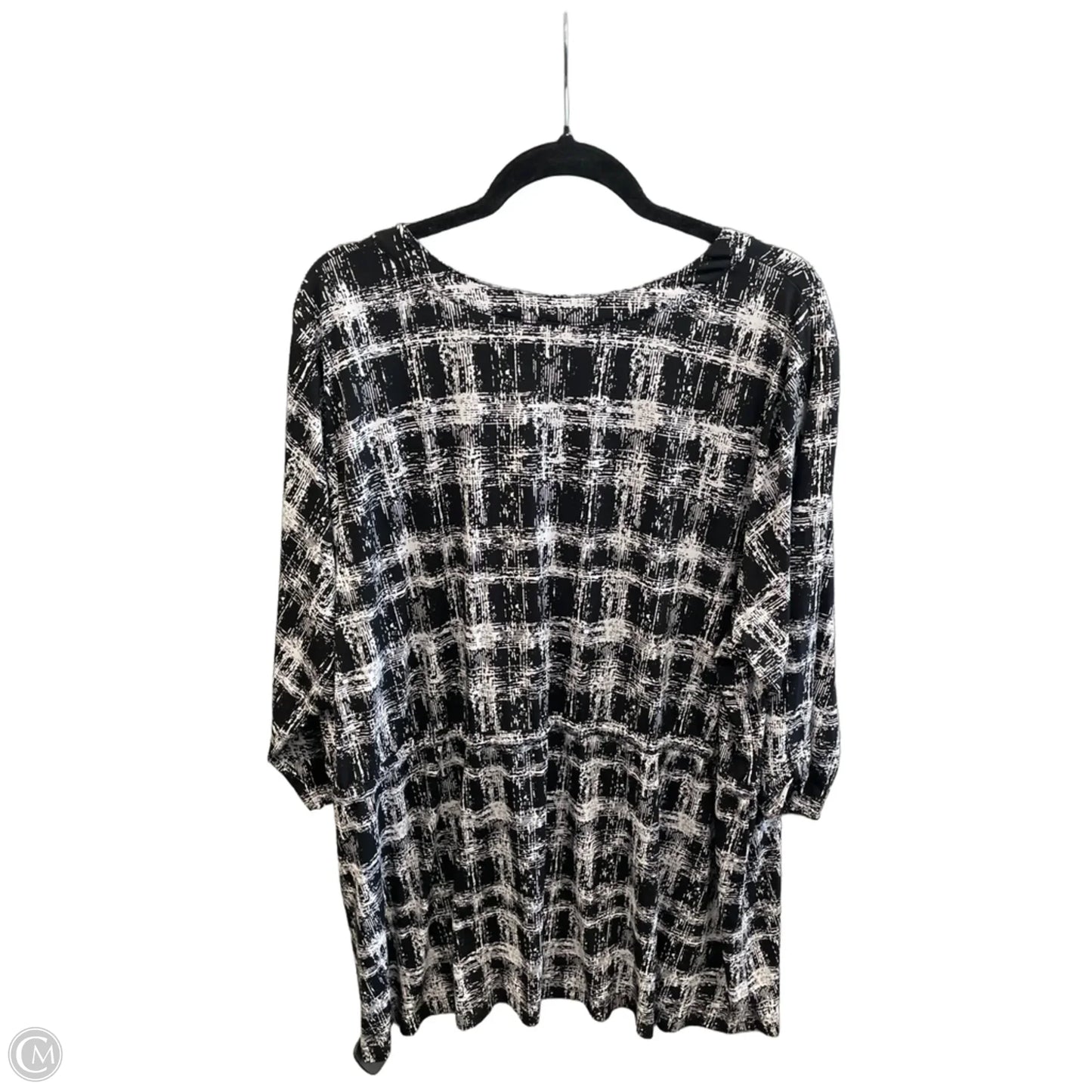 Top Long Sleeve By Cj Banks In Black & White, Size: 3x