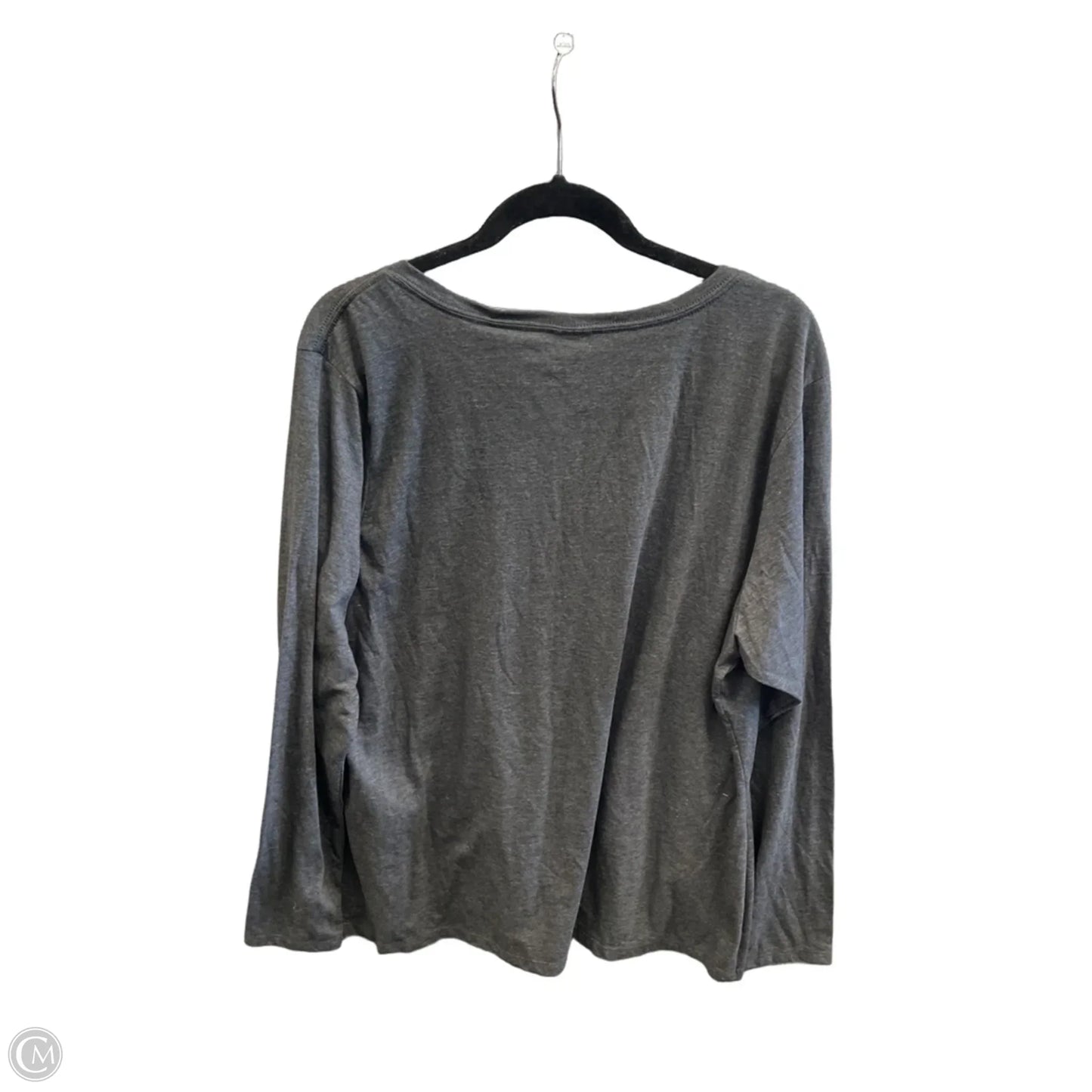 Top Long Sleeve By Fanatics In Grey, Size: 3x