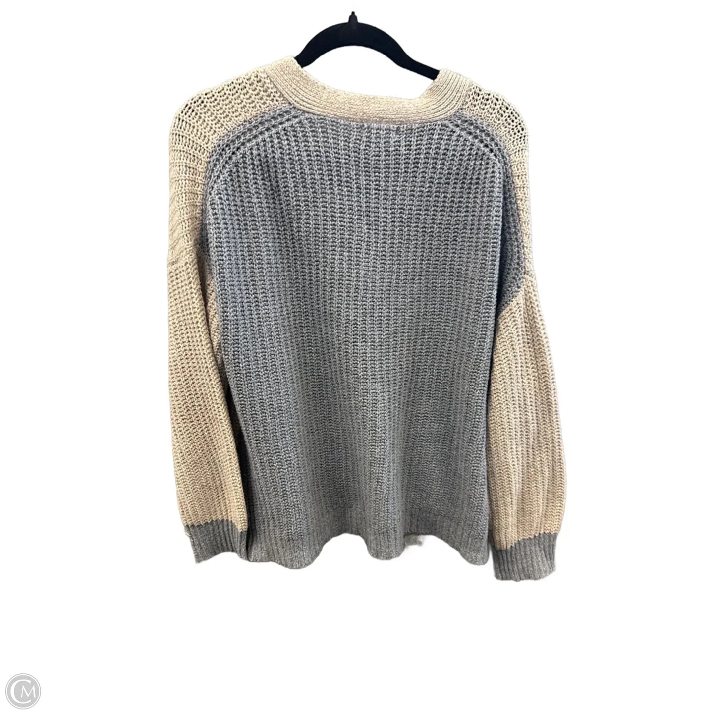 Sweater Cardigan By Blu Pepper In Grey, Size: L