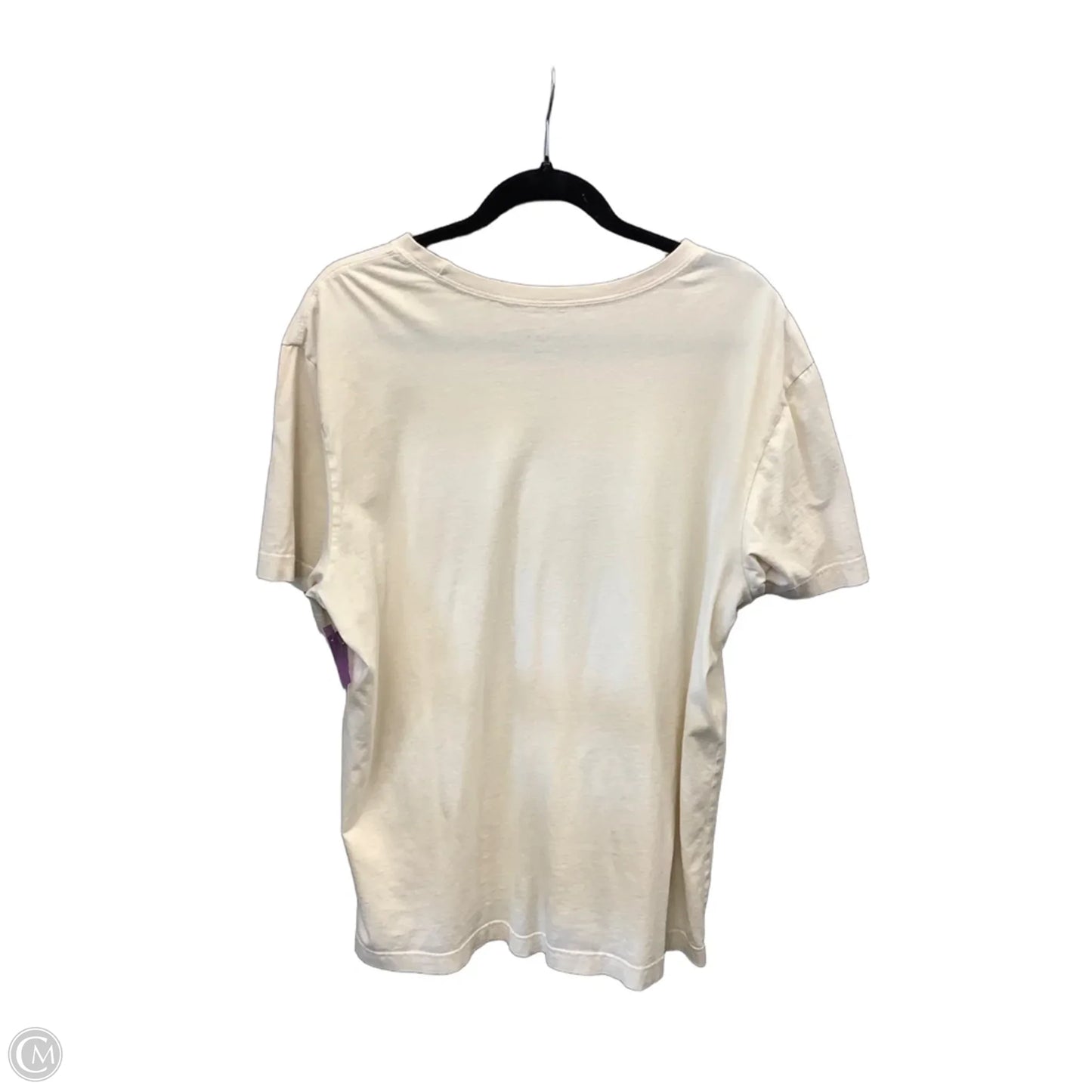 Top Short Sleeve By Life Is Good In Cream, Size: L