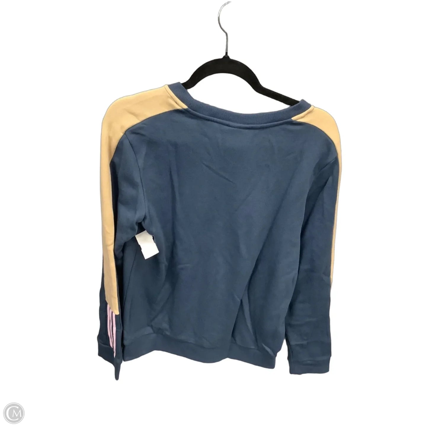 Athletic Sweatshirt Crewneck By Adidas In Blue & Cream, Size: L