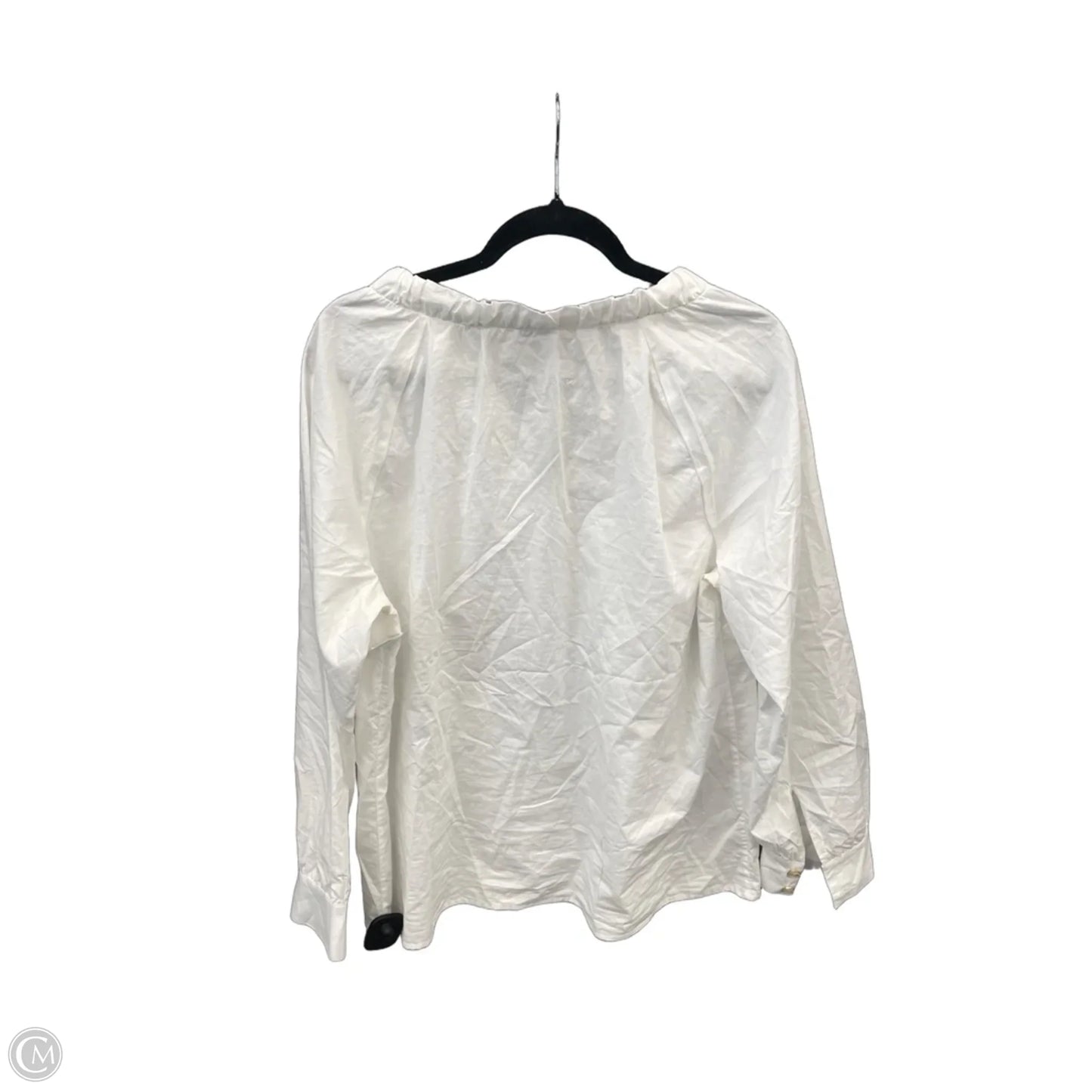 Top Long Sleeve By Talbots In White, Size: L