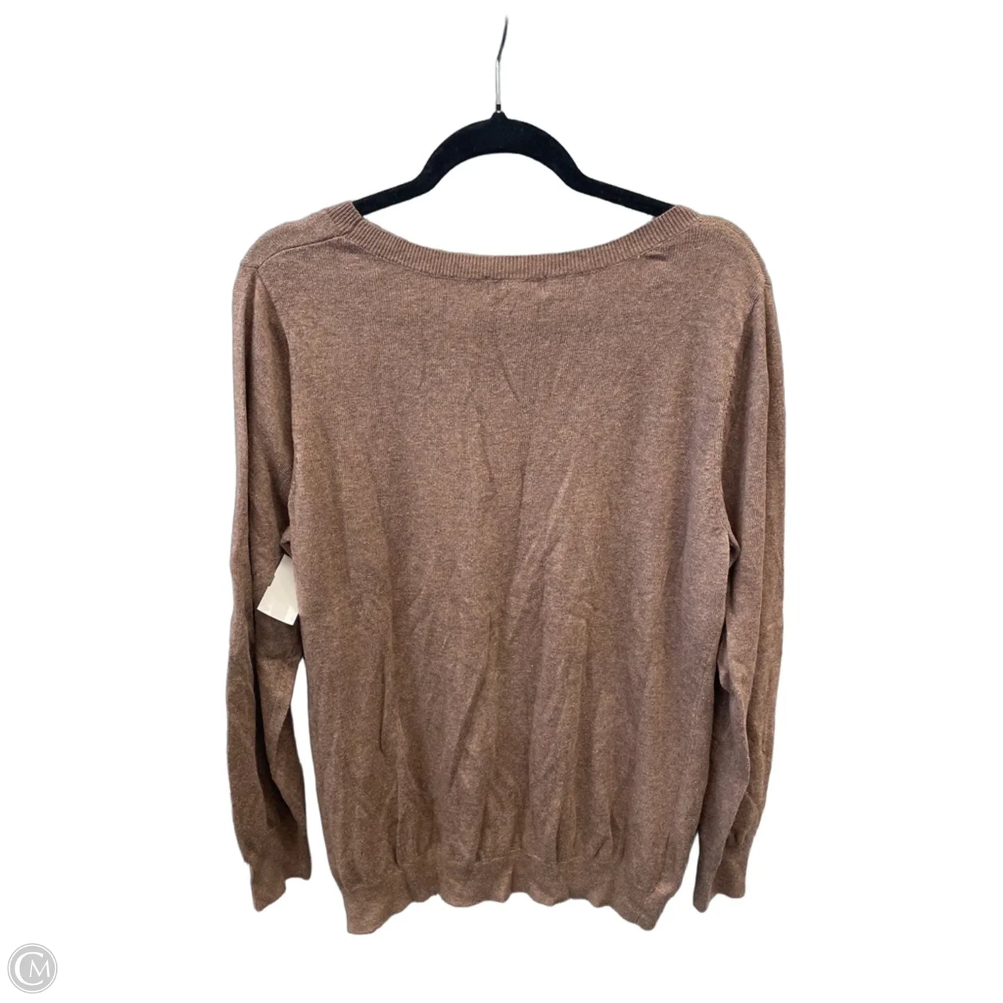 Top Long Sleeve By Moda Anna In Brown, Size: L