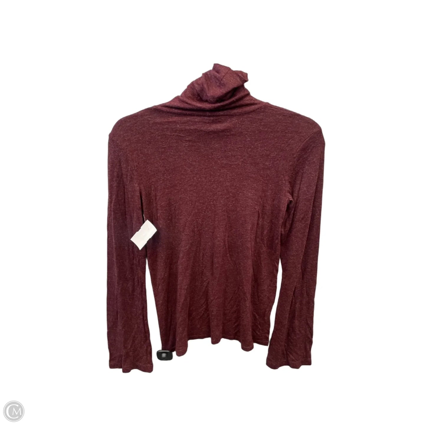 Top Long Sleeve Basic By Zara In Maroon, Size: S