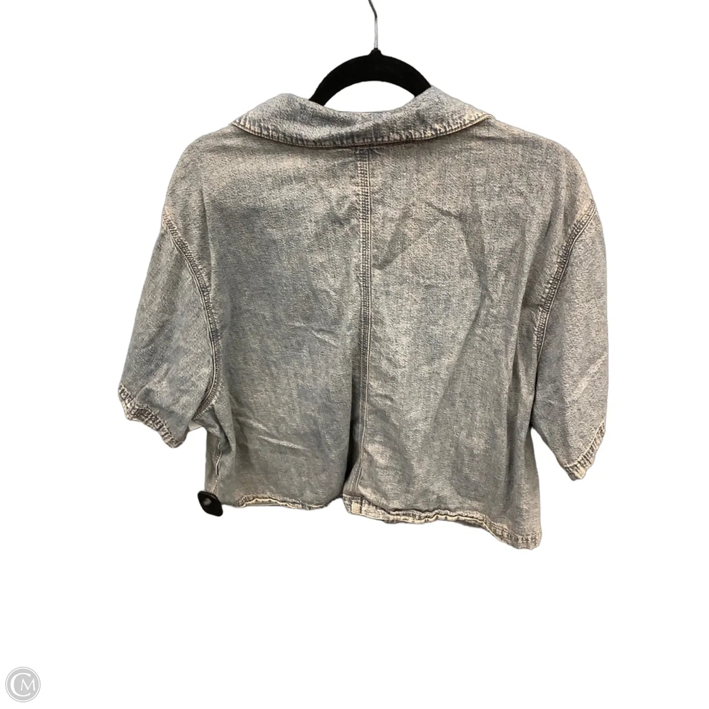 Top Short Sleeve By Lee In Blue Denim, Size: Xxl