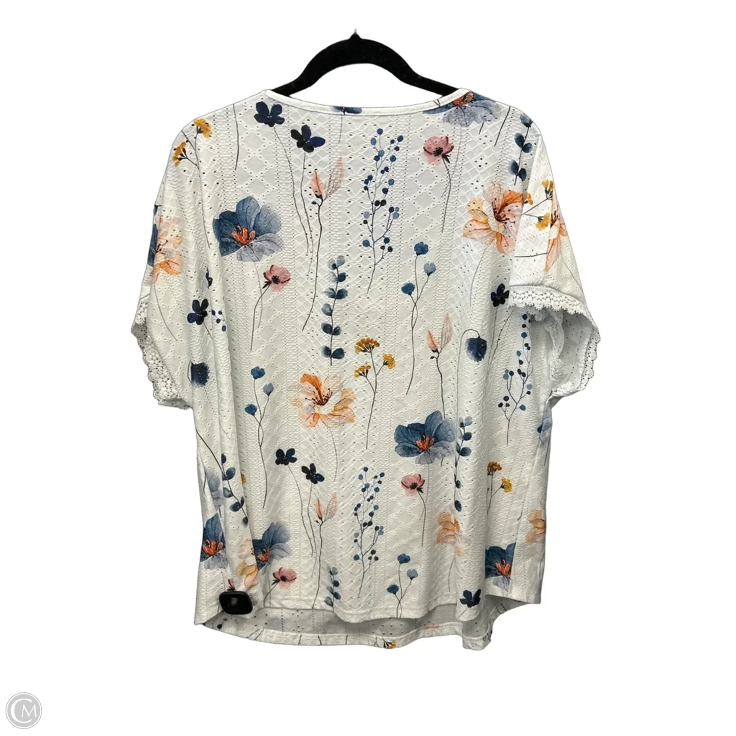 Top Short Sleeve By Shein In White, Size: 2x