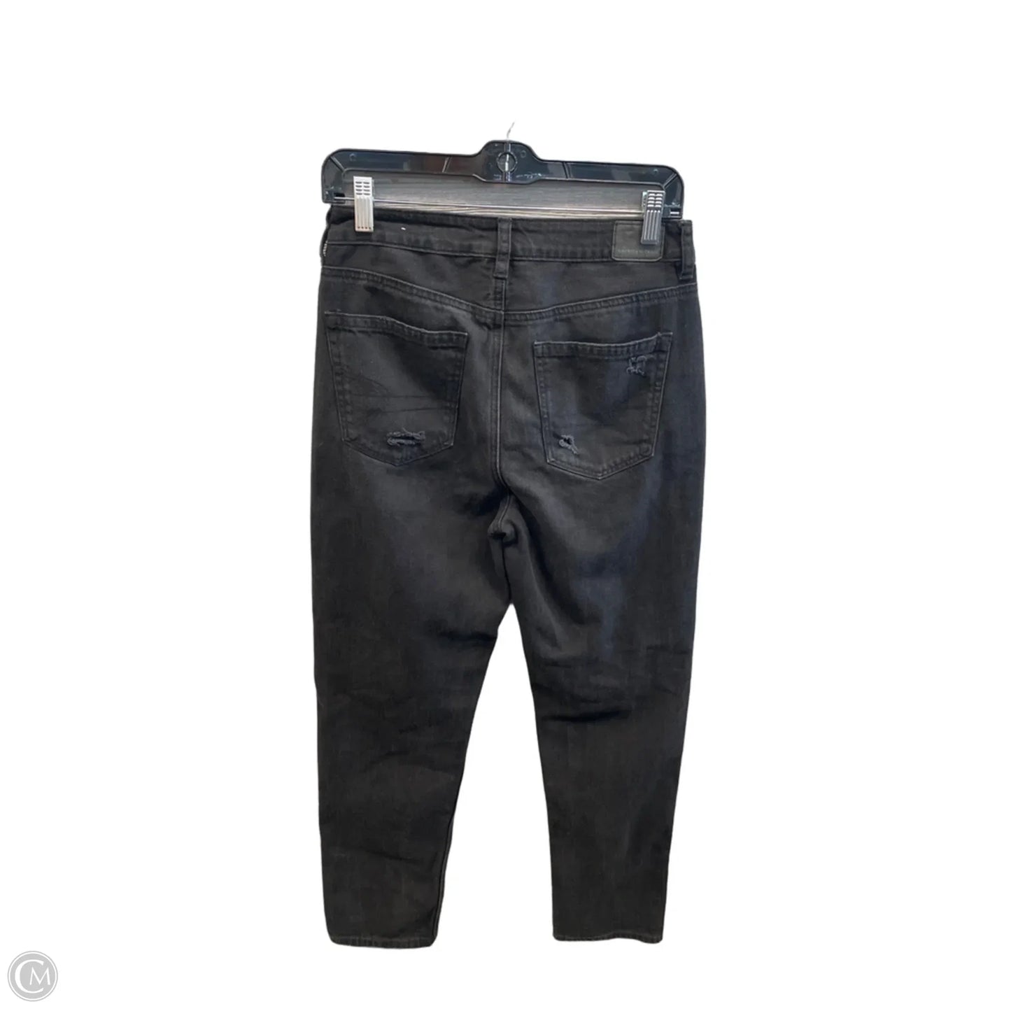 Jeans Straight By American Eagle In Black Denim, Size: 4