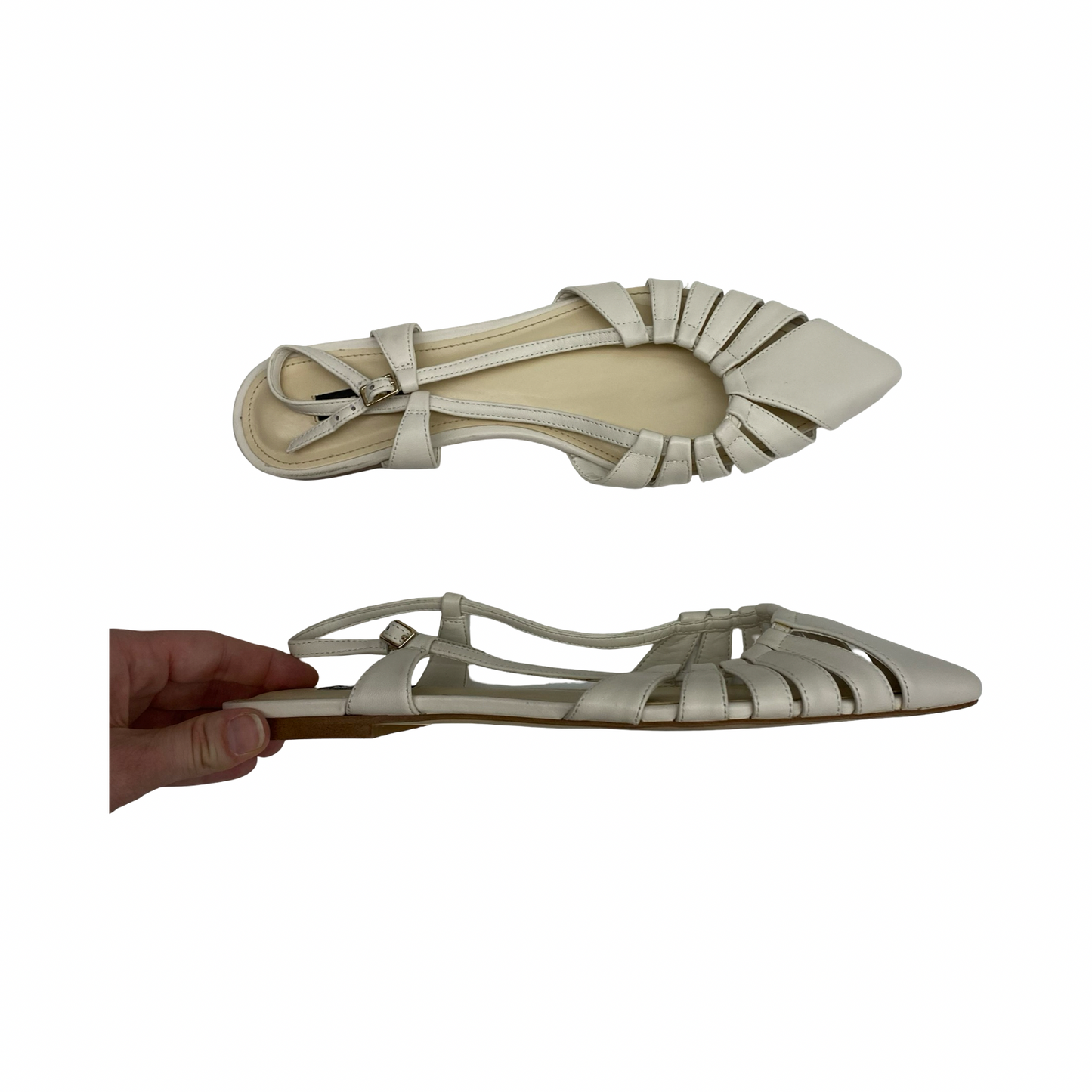 Sandals Flats By Nine West In Cream, Size:10