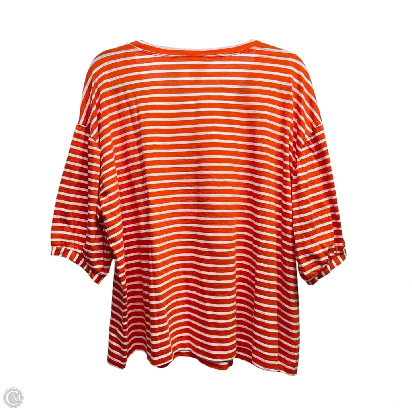Top Short Sleeve By Cabi In Red & White, Size: M