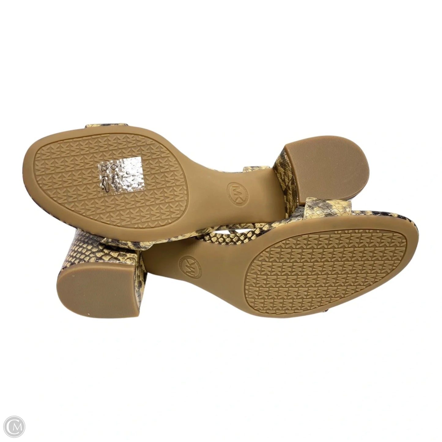 Sandals Heels Block By Michael By Michael Kors In Snakeskin Print, Size: 8.5