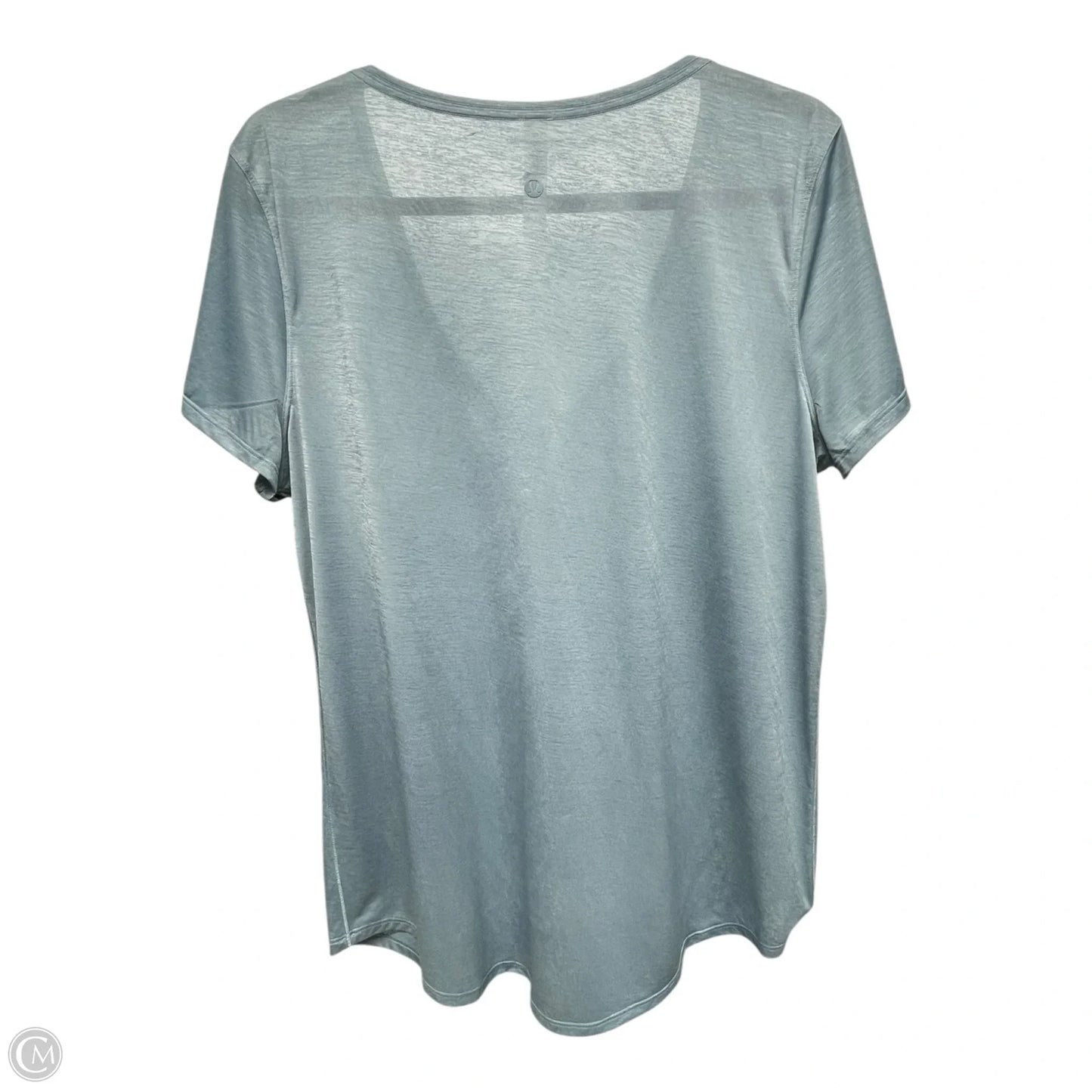 Athletic Top Short Sleeve By Lululemon In Aqua, Size: 12