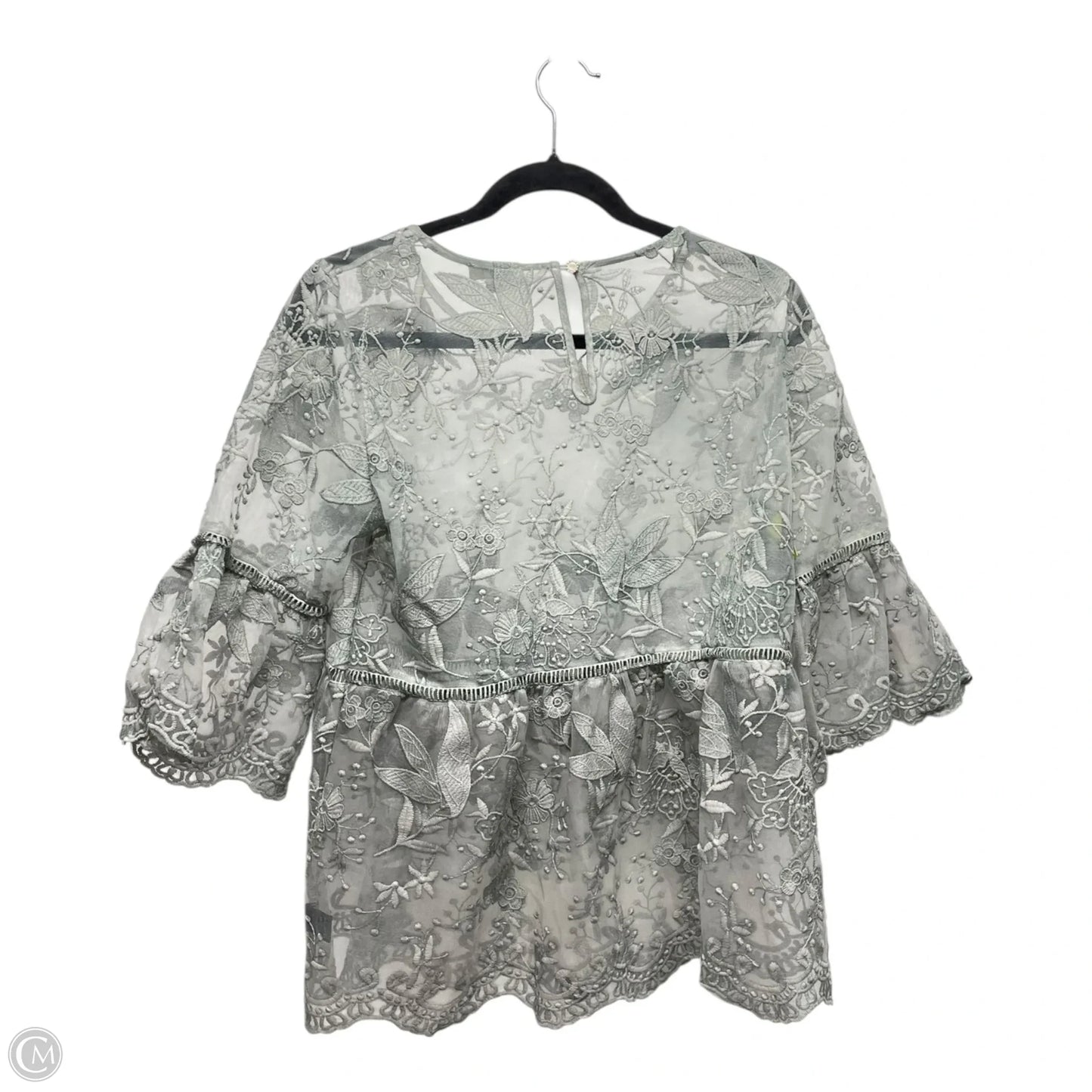 Top 3/4 Sleeve By Pol In Grey, Size: L