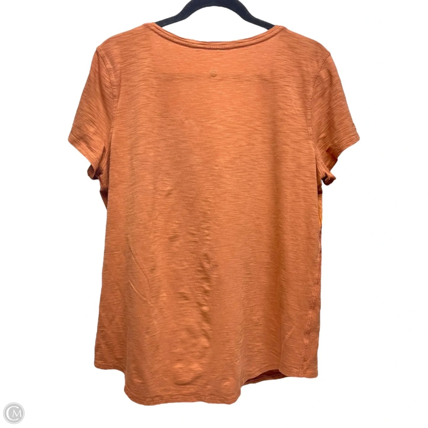 Athletic Top Short Sleeve By Lululemon In Orange, Size: L