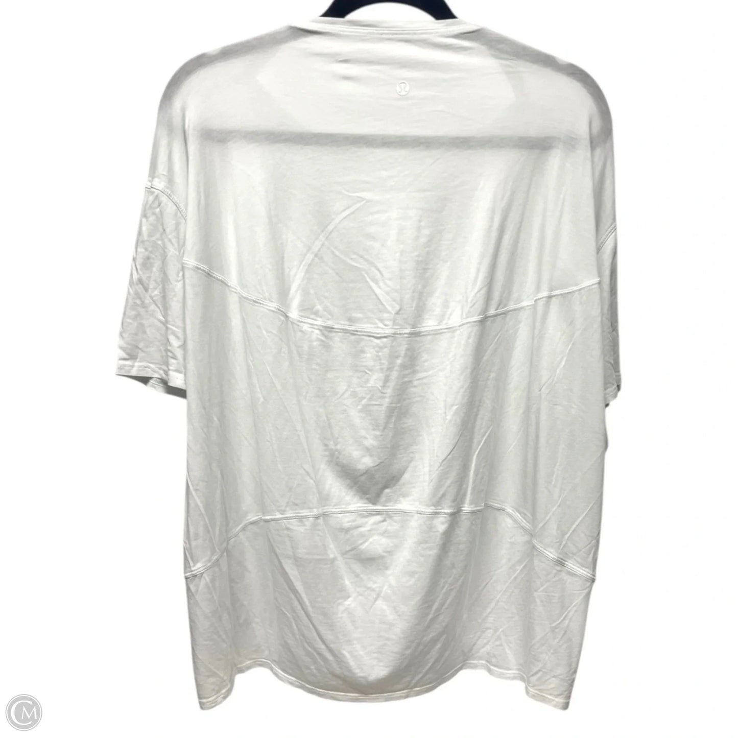 Athletic Top Short Sleeve By Lululemon In White, Size: L