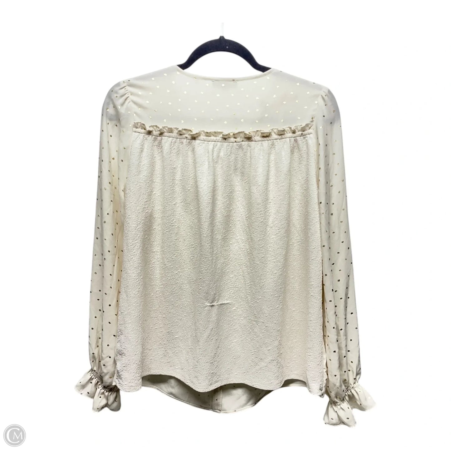 Blouse Long Sleeve By Current Air In Gold, Size: S